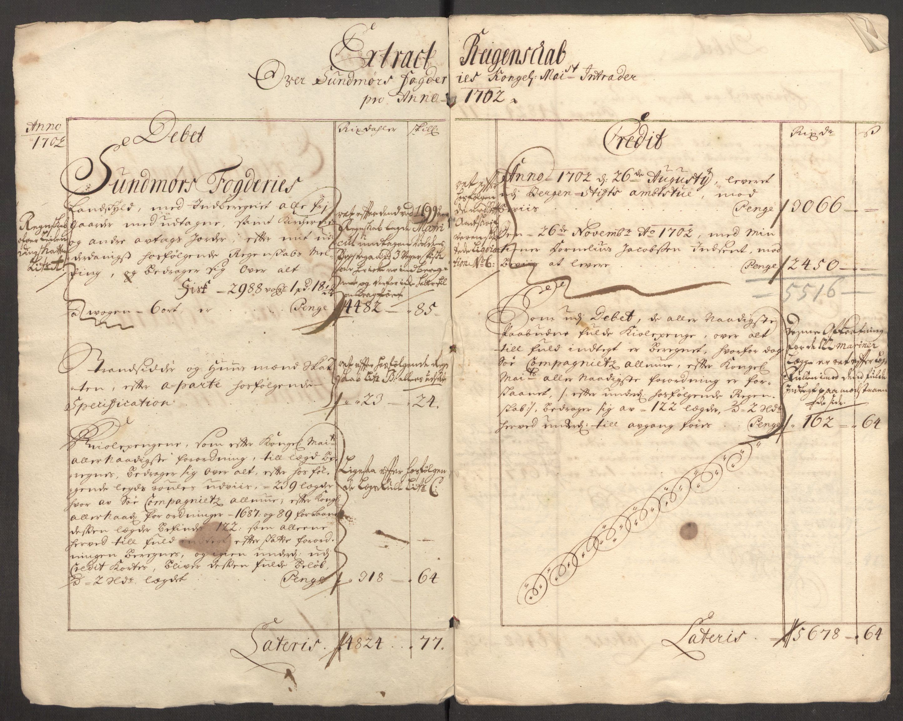 Rentekammeret inntil 1814, Reviderte regnskaper, Fogderegnskap, RA/EA-4092/R54/L3559: Fogderegnskap Sunnmøre, 1702-1703, s. 5