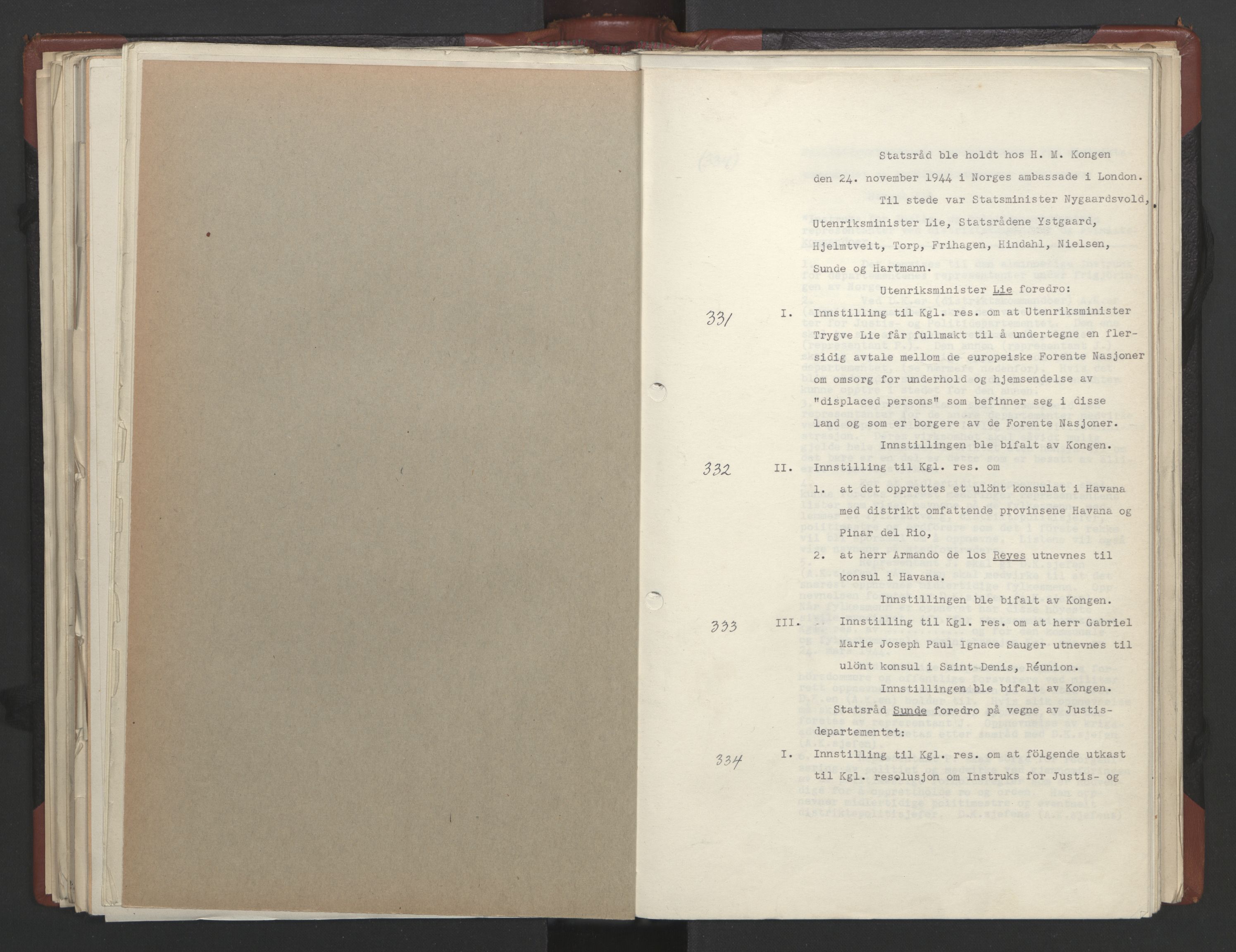 Statsrådssekretariatet, RA/S-1001/A/Ac/L0125: Kgl. res. 21/7-15/12, 1944, s. 179