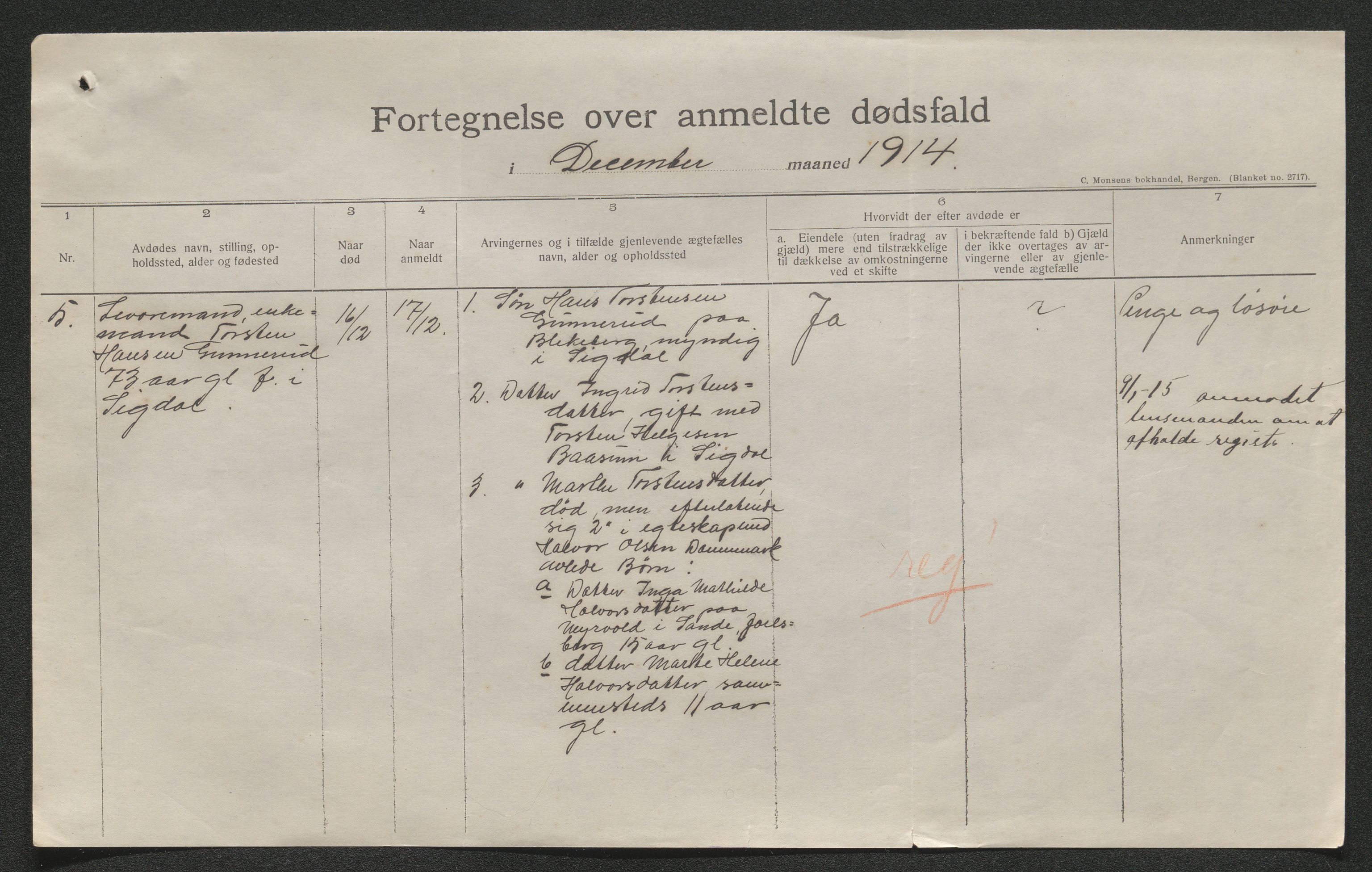 Eiker, Modum og Sigdal sorenskriveri, AV/SAKO-A-123/H/Ha/Hab/L0037: Dødsfallsmeldinger, 1914-1915, s. 541