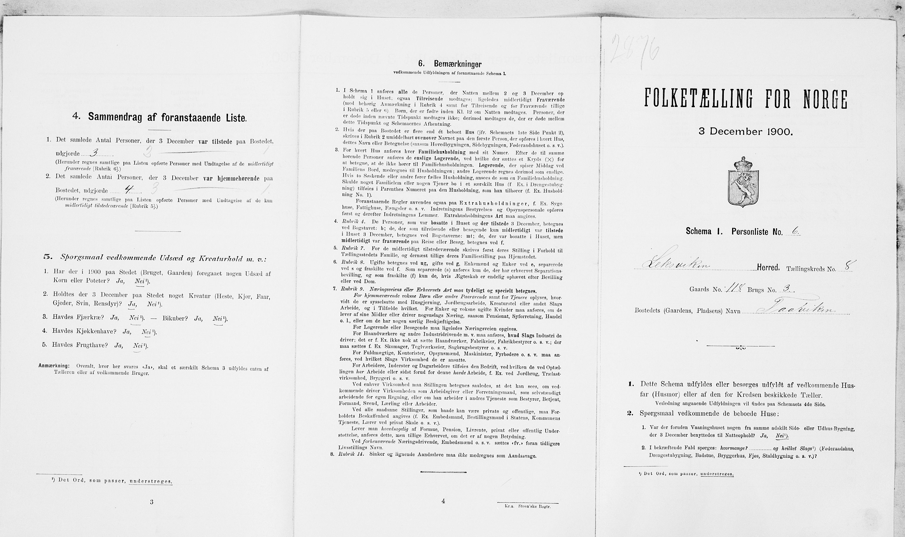 SAT, Folketelling 1900 for 1718 Leksvik herred, 1900, s. 919