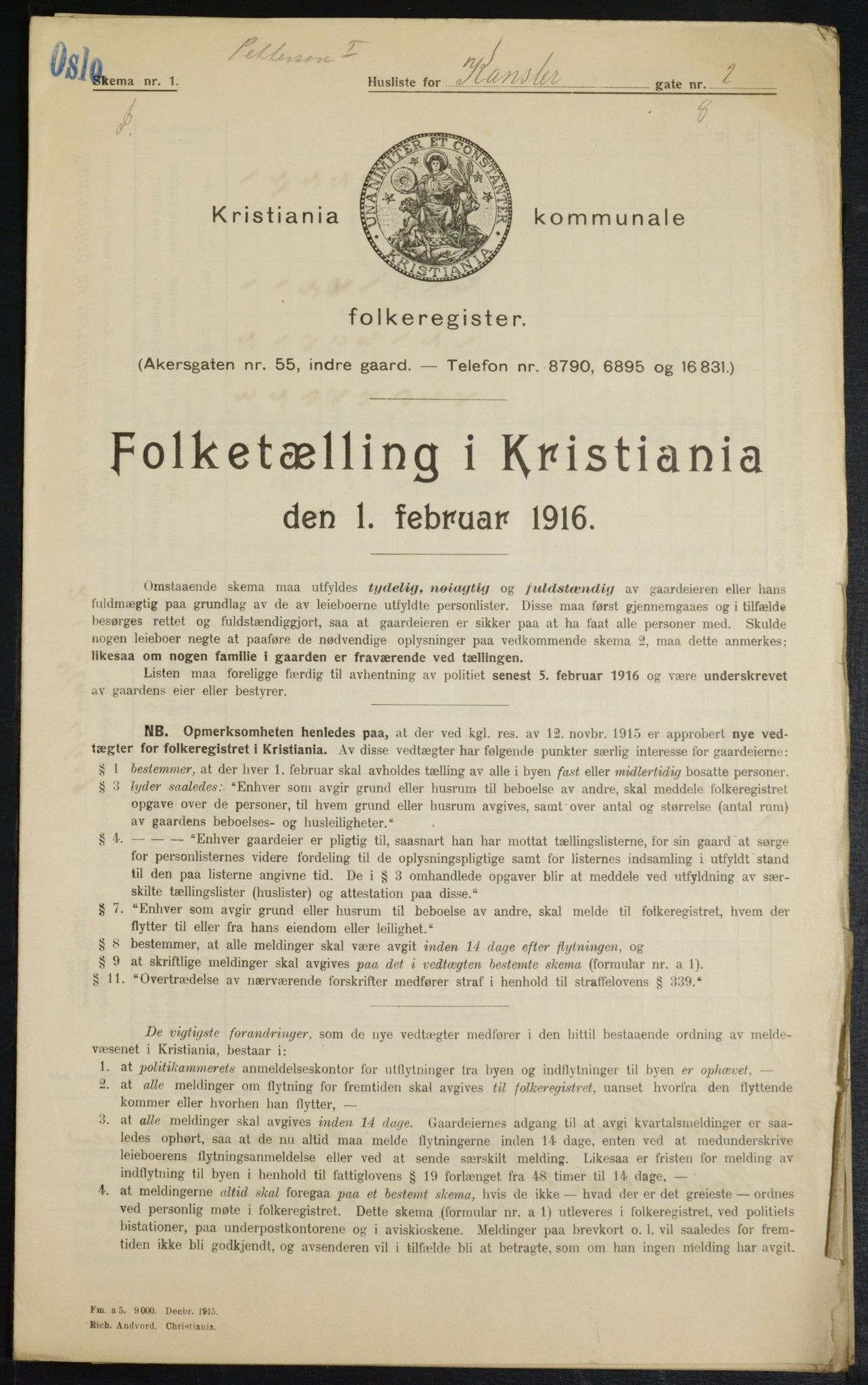 OBA, Kommunal folketelling 1.2.1916 for Kristiania, 1916, s. 49089