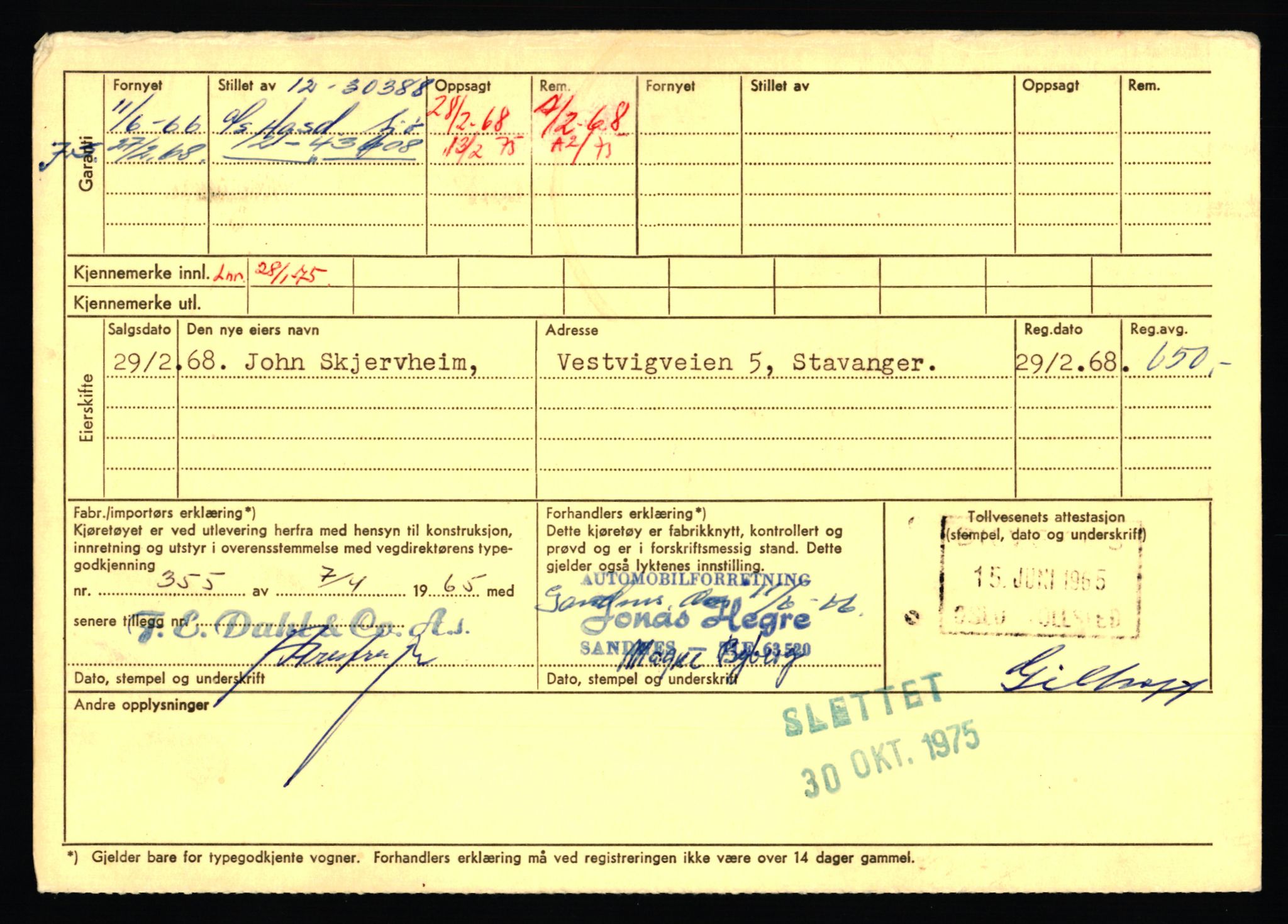 Stavanger trafikkstasjon, AV/SAST-A-101942/0/F/L0073: L-84100 - L-86499, 1930-1971, s. 1260