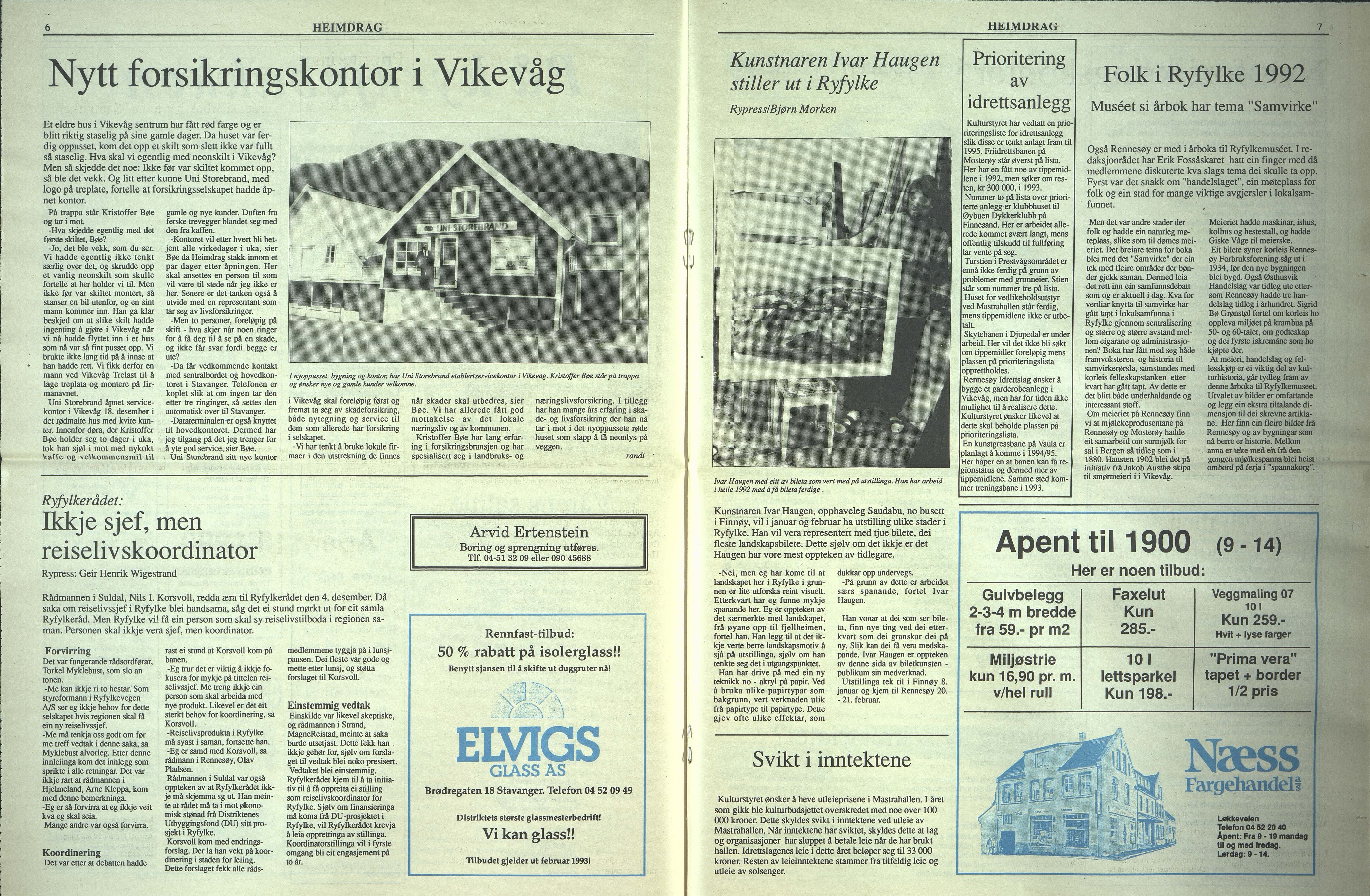 Rennesøy kommune. Heimdrag, lokalavis, BYST/A-0750/X/Xa/L0015: Heimdrag 1993, 1993