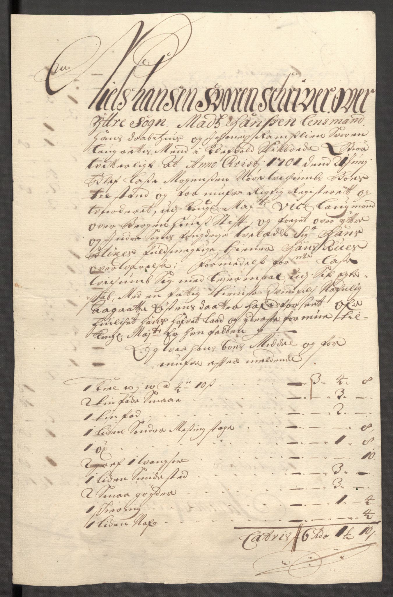 Rentekammeret inntil 1814, Reviderte regnskaper, Fogderegnskap, AV/RA-EA-4092/R52/L3311: Fogderegnskap Sogn, 1700-1701, s. 432