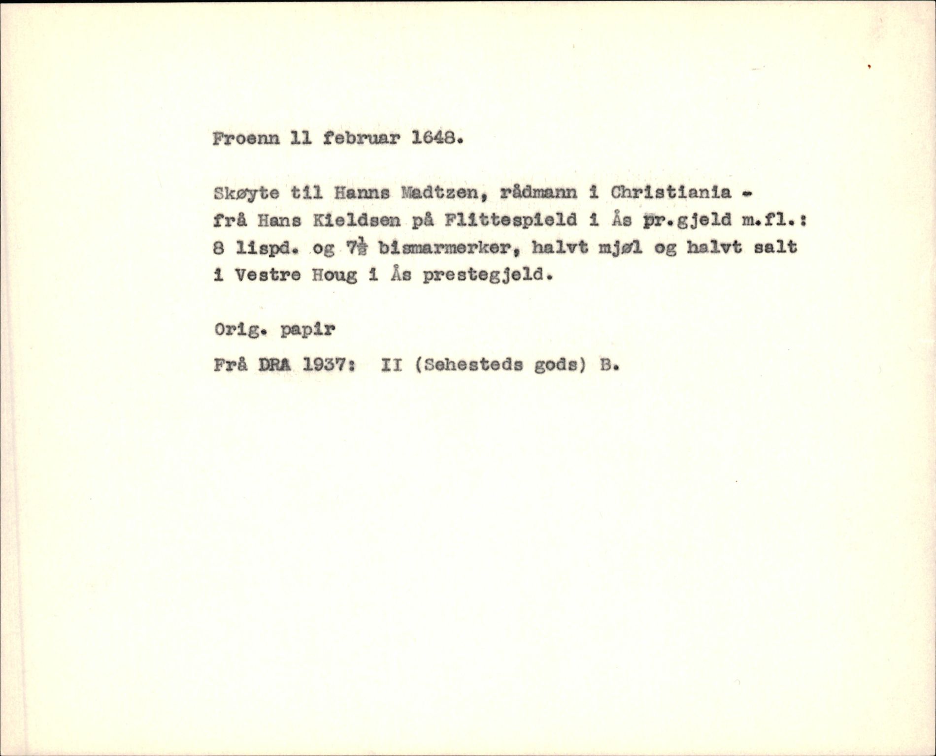 Riksarkivets diplomsamling, AV/RA-EA-5965/F35/F35f/L0001: Regestsedler: Diplomer fra DRA 1937 og 1996, s. 735