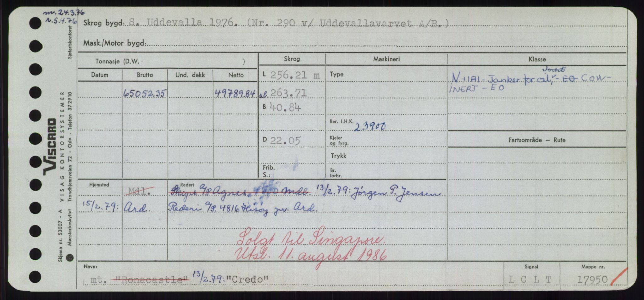 Sjøfartsdirektoratet med forløpere, Skipsmålingen, RA/S-1627/H/Hd/L0008: Fartøy, C-D, s. 249