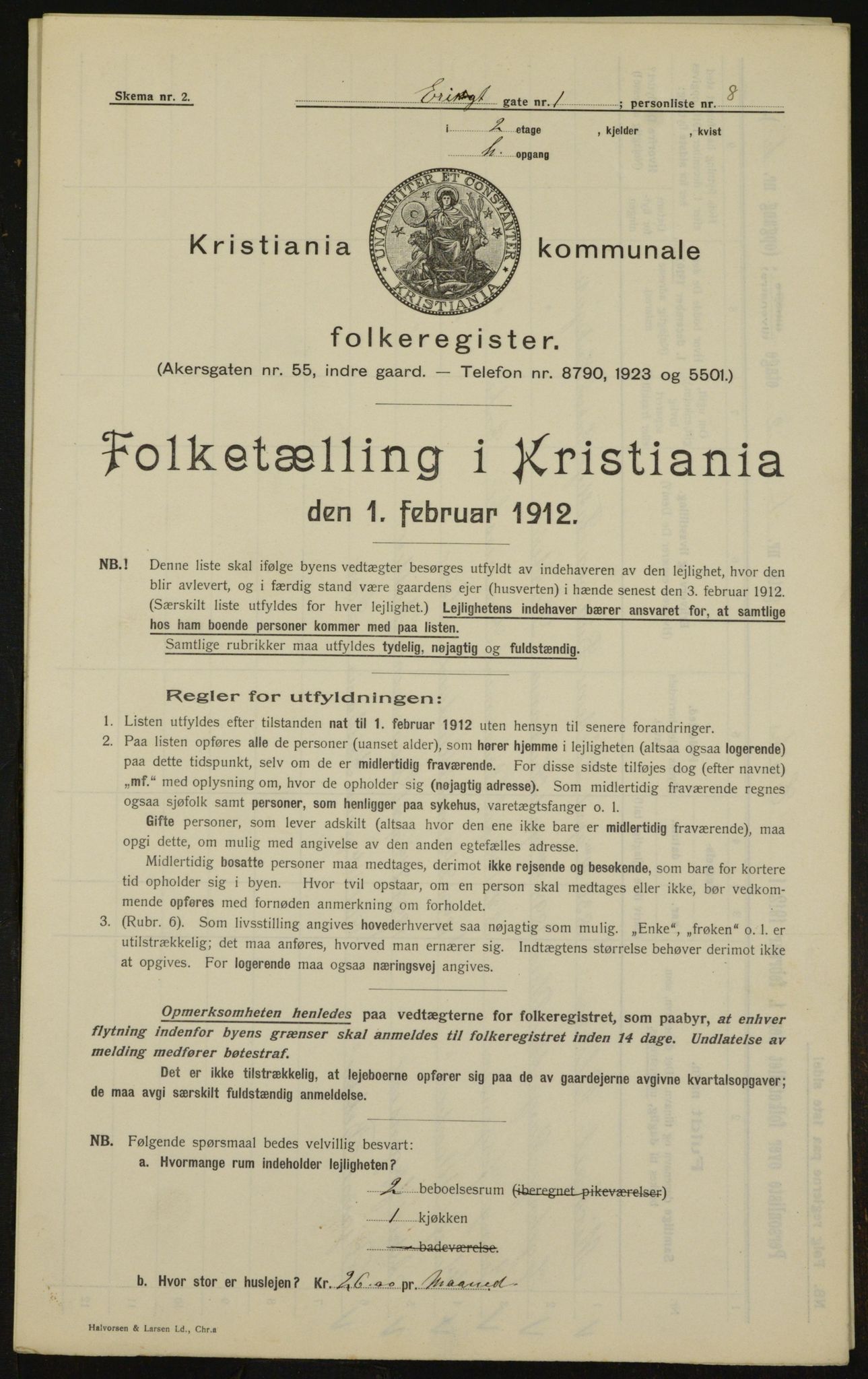 OBA, Kommunal folketelling 1.2.1912 for Kristiania, 1912, s. 19512