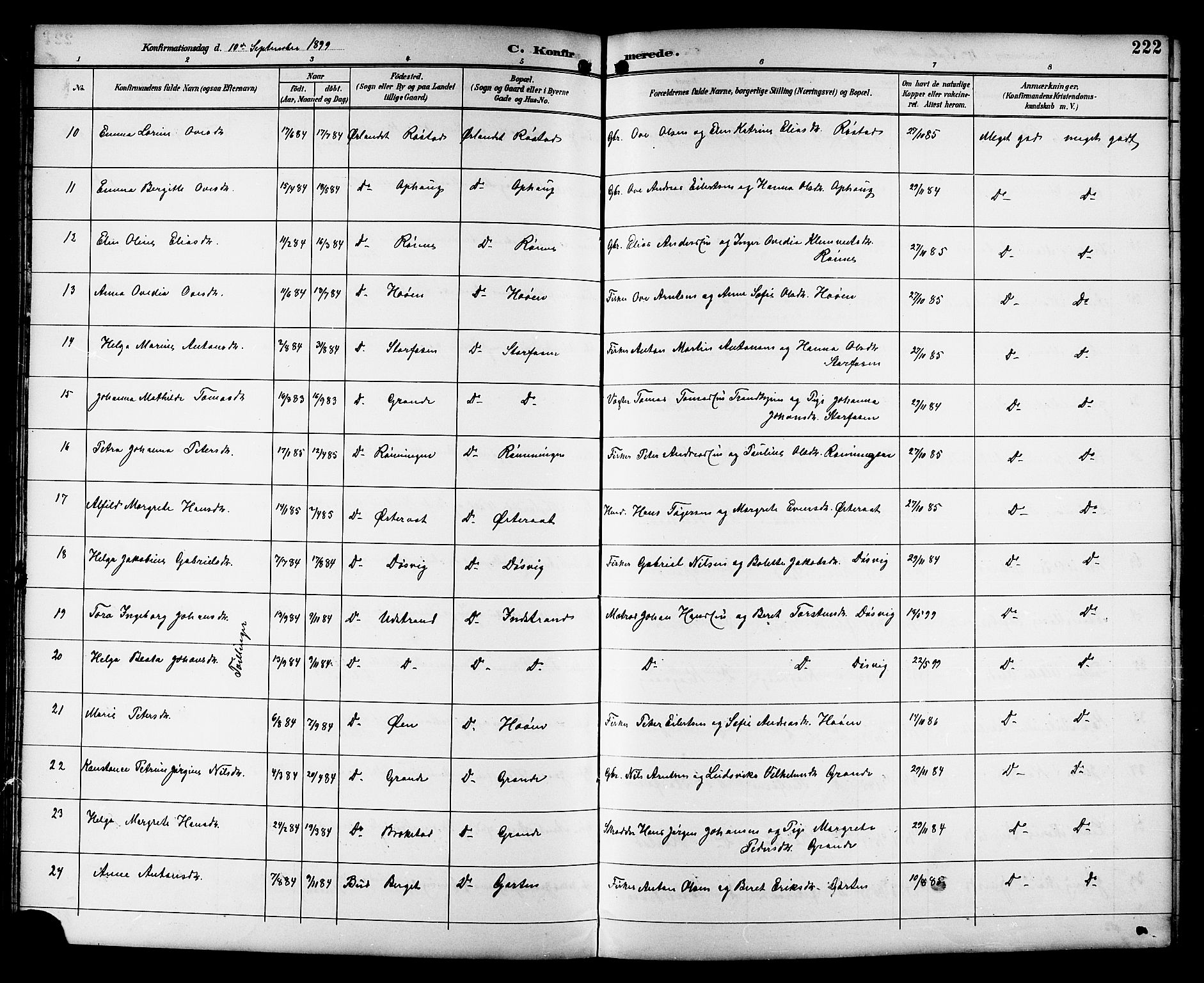 Ministerialprotokoller, klokkerbøker og fødselsregistre - Sør-Trøndelag, AV/SAT-A-1456/659/L0746: Klokkerbok nr. 659C03, 1893-1912, s. 222