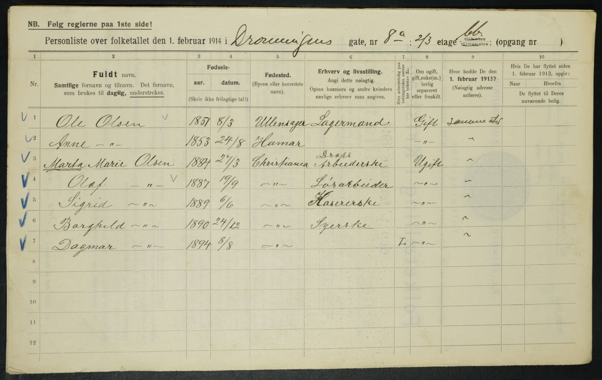 OBA, Kommunal folketelling 1.2.1914 for Kristiania, 1914, s. 17413