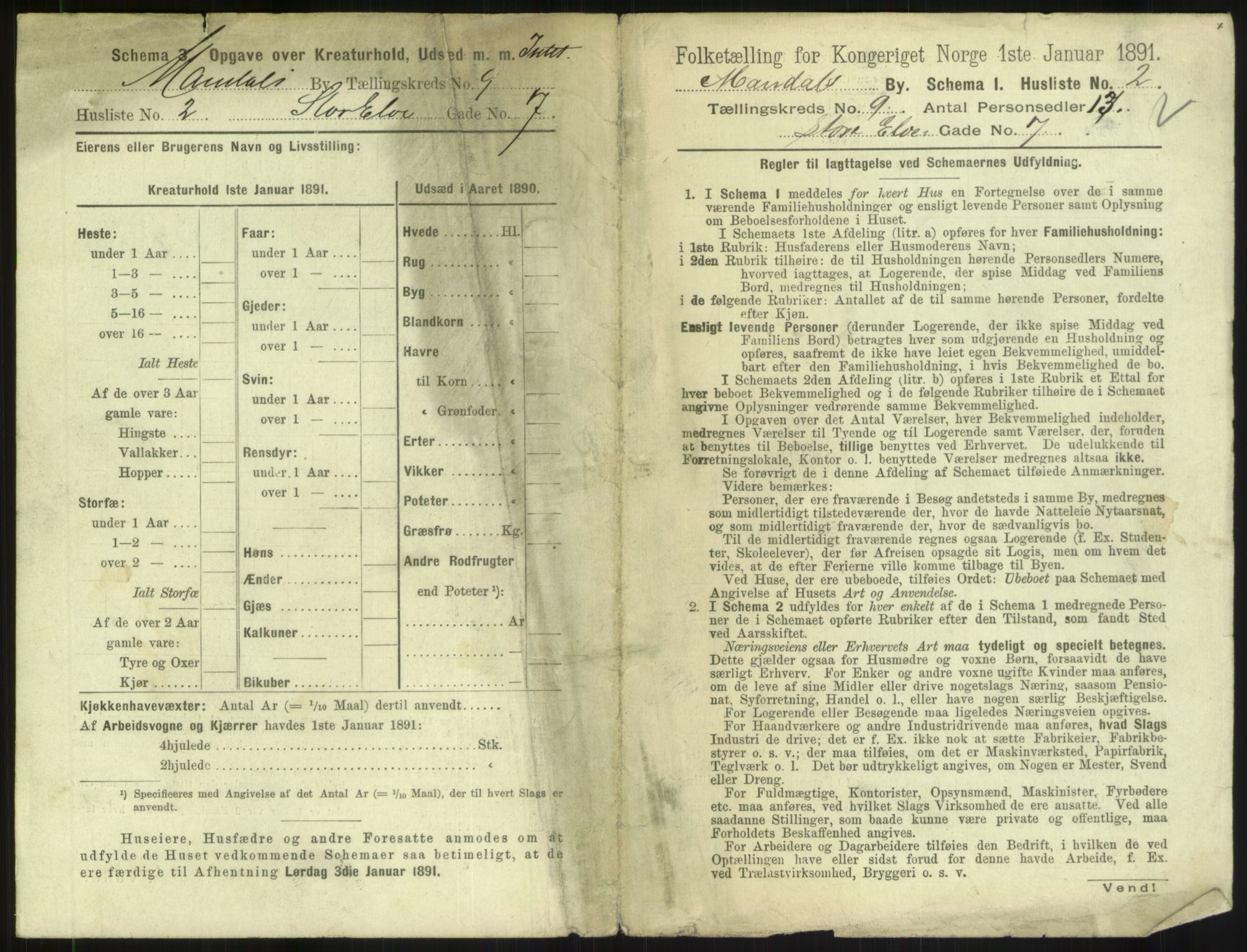 RA, Folketelling 1891 for 1002 Mandal ladested, 1891, s. 445