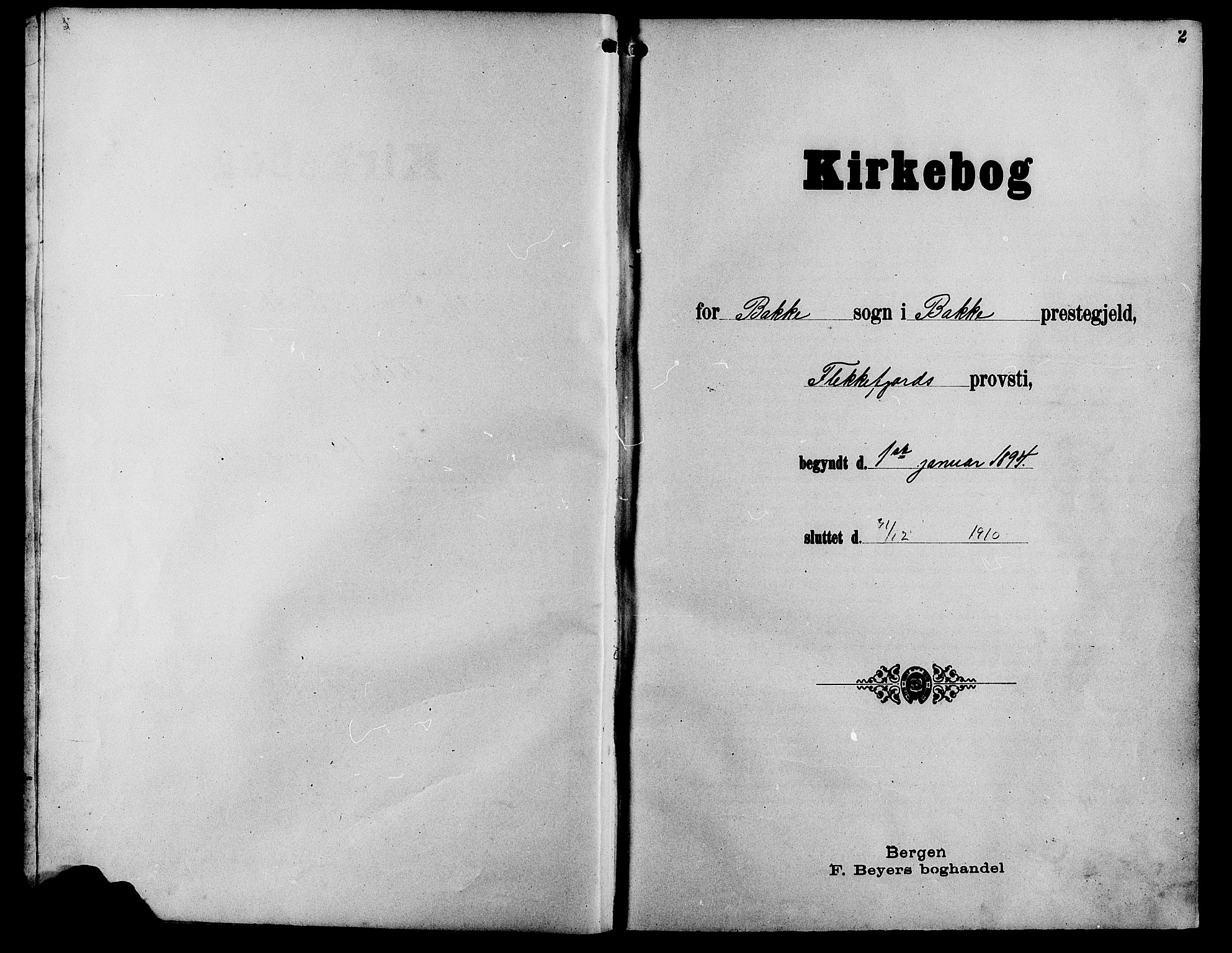 Bakke sokneprestkontor, AV/SAK-1111-0002/F/Fb/Fba/L0003: Klokkerbok nr. B 3, 1894-1910, s. 2