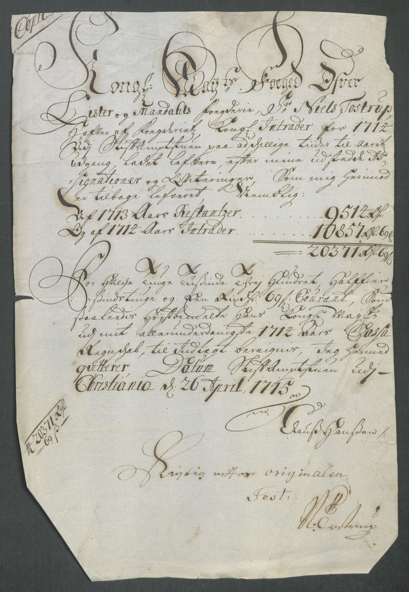 Rentekammeret inntil 1814, Reviderte regnskaper, Fogderegnskap, RA/EA-4092/R43/L2558: Fogderegnskap Lista og Mandal, 1714, s. 209
