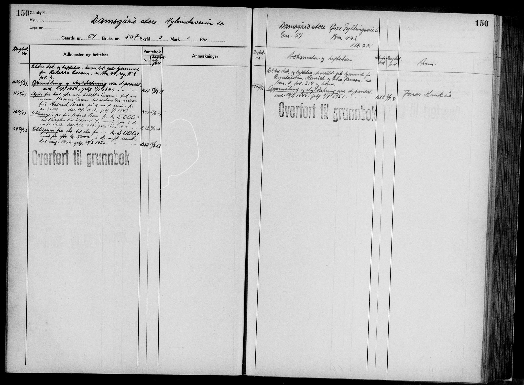 Midhordland sorenskriveri, AV/SAB-A-3001/1/G/Ga/Gab/L0117: Panteregister nr. II.A.b.117, s. 150