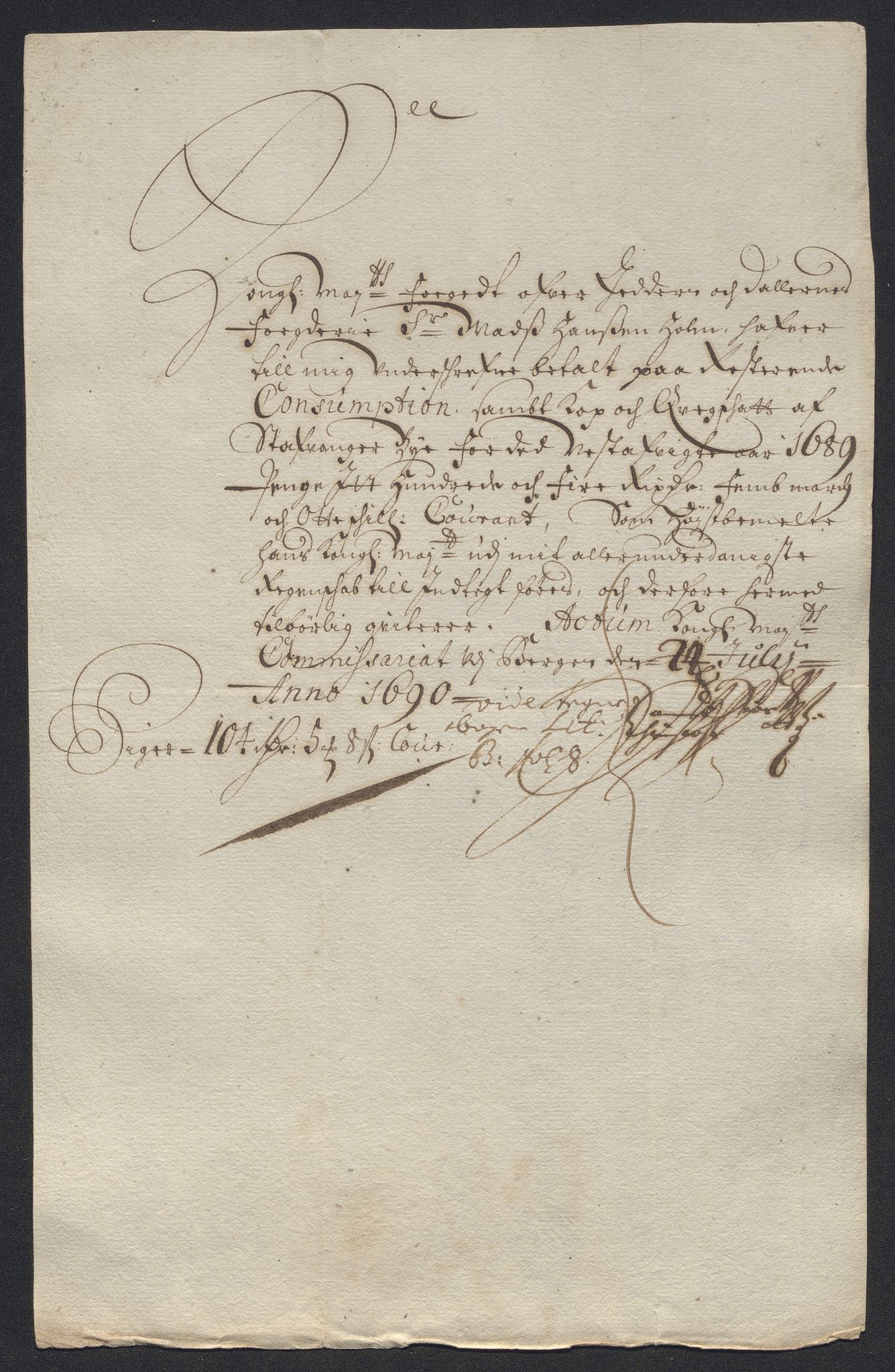 Rentekammeret inntil 1814, Reviderte regnskaper, Byregnskaper, RA/EA-4066/R/Ro/L0302: [O4] Kontribusjonsregnskap, 1687-1711, s. 83