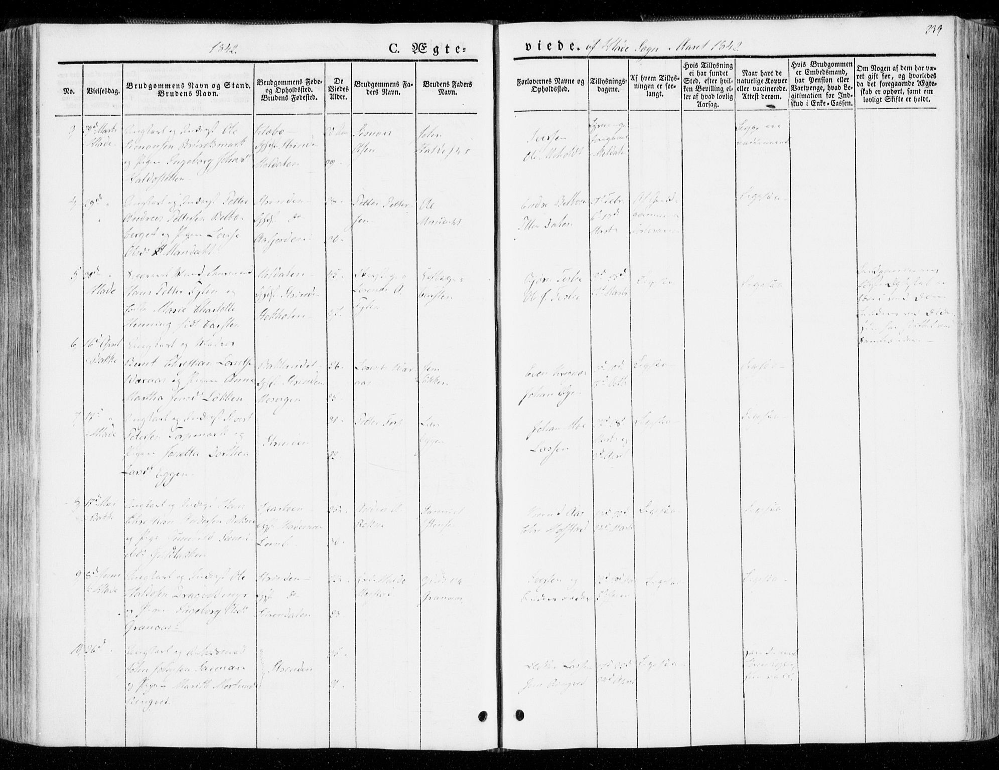 Ministerialprotokoller, klokkerbøker og fødselsregistre - Sør-Trøndelag, SAT/A-1456/606/L0290: Ministerialbok nr. 606A05, 1841-1847, s. 239
