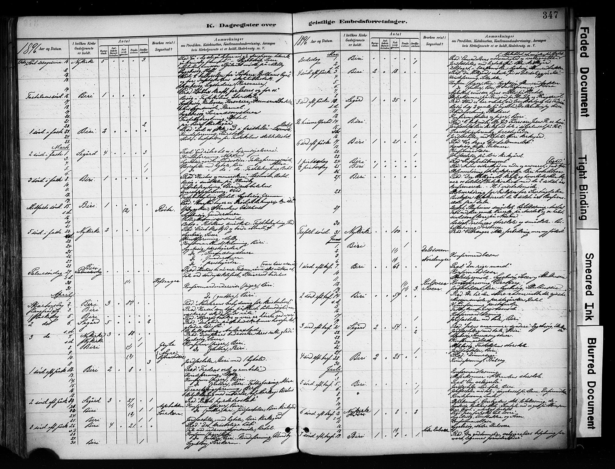 Biri prestekontor, SAH/PREST-096/H/Ha/Haa/L0009: Ministerialbok nr. 9, 1887-1900, s. 347