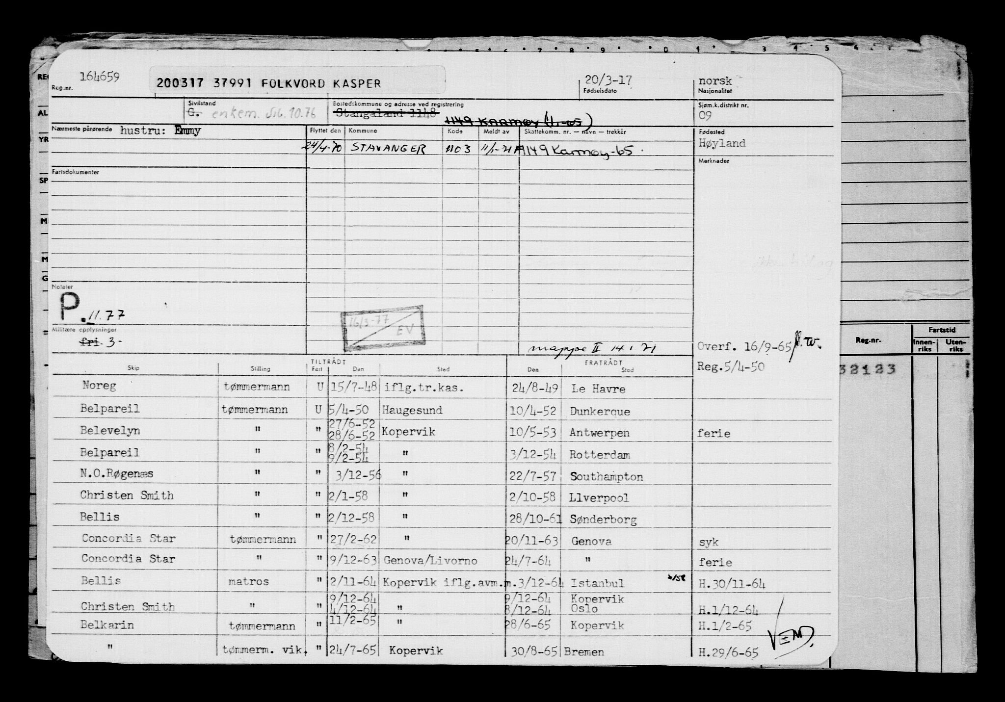 Direktoratet for sjømenn, AV/RA-S-3545/G/Gb/L0147: Hovedkort, 1917, s. 144