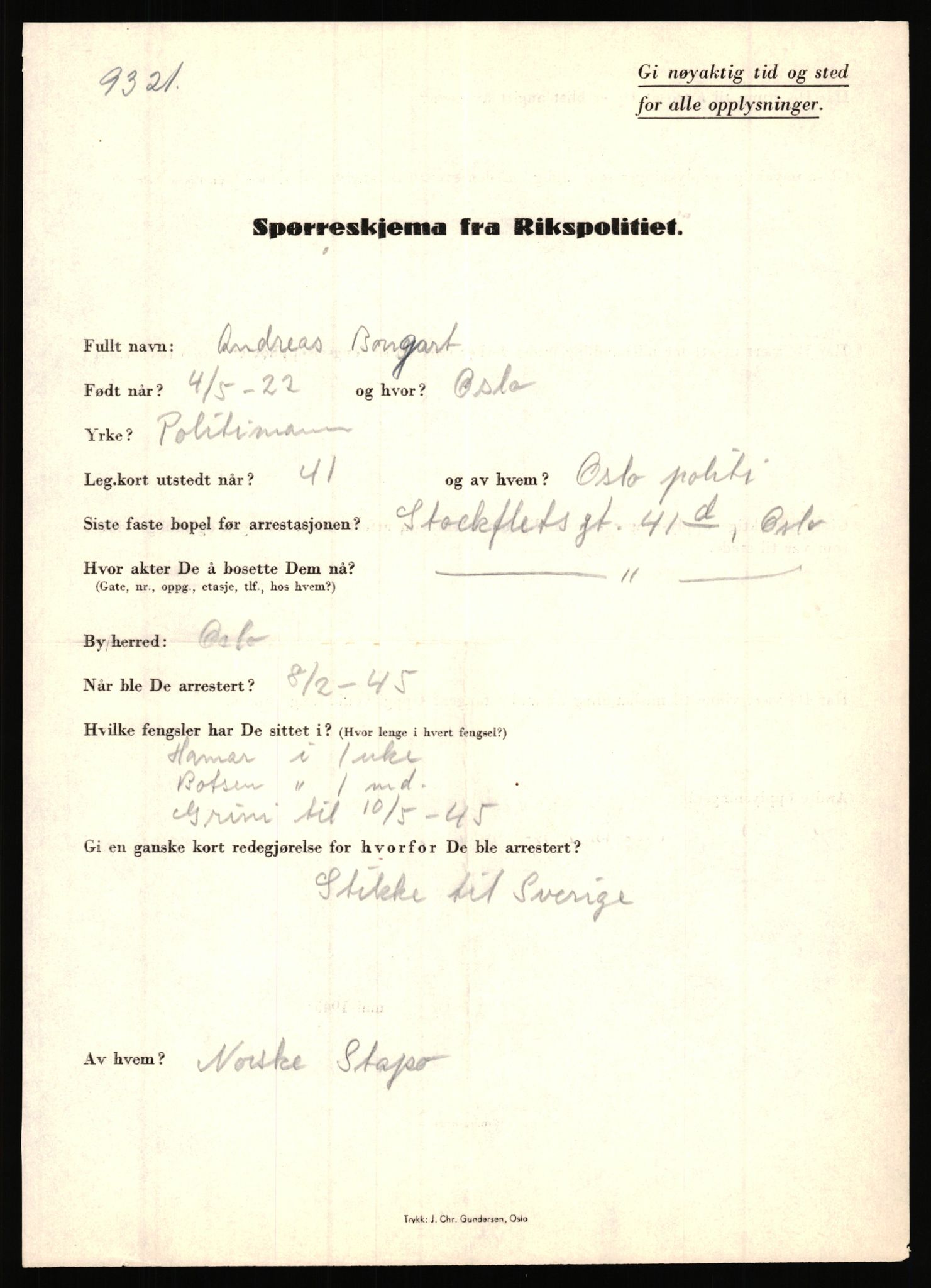 Rikspolitisjefen, AV/RA-S-1560/L/L0002: Berg, Alf - Bråthen, Thorleif, 1940-1945, s. 741