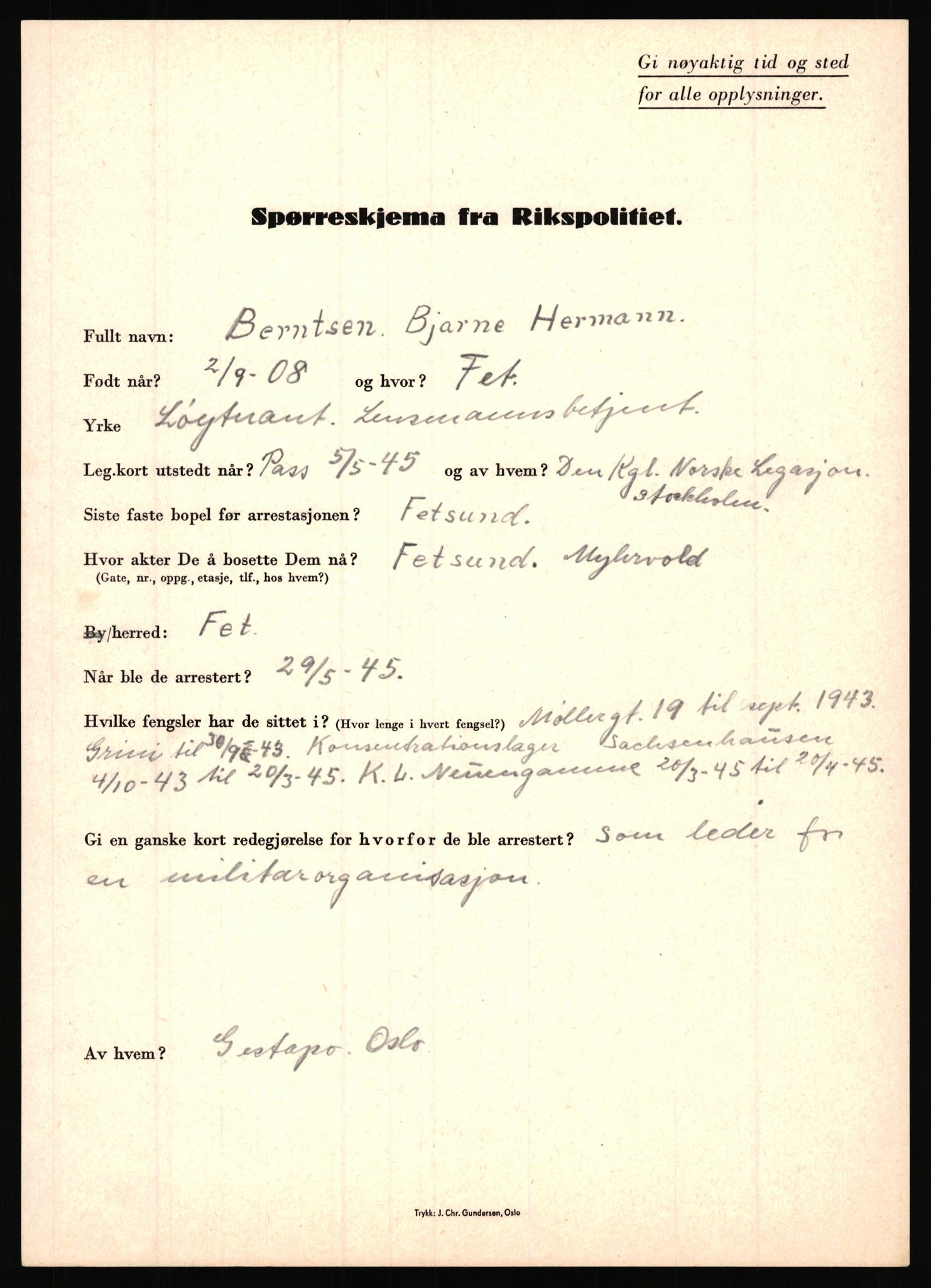 Rikspolitisjefen, AV/RA-S-1560/L/L0002: Berg, Alf - Bråthen, Thorleif, 1940-1945, s. 309