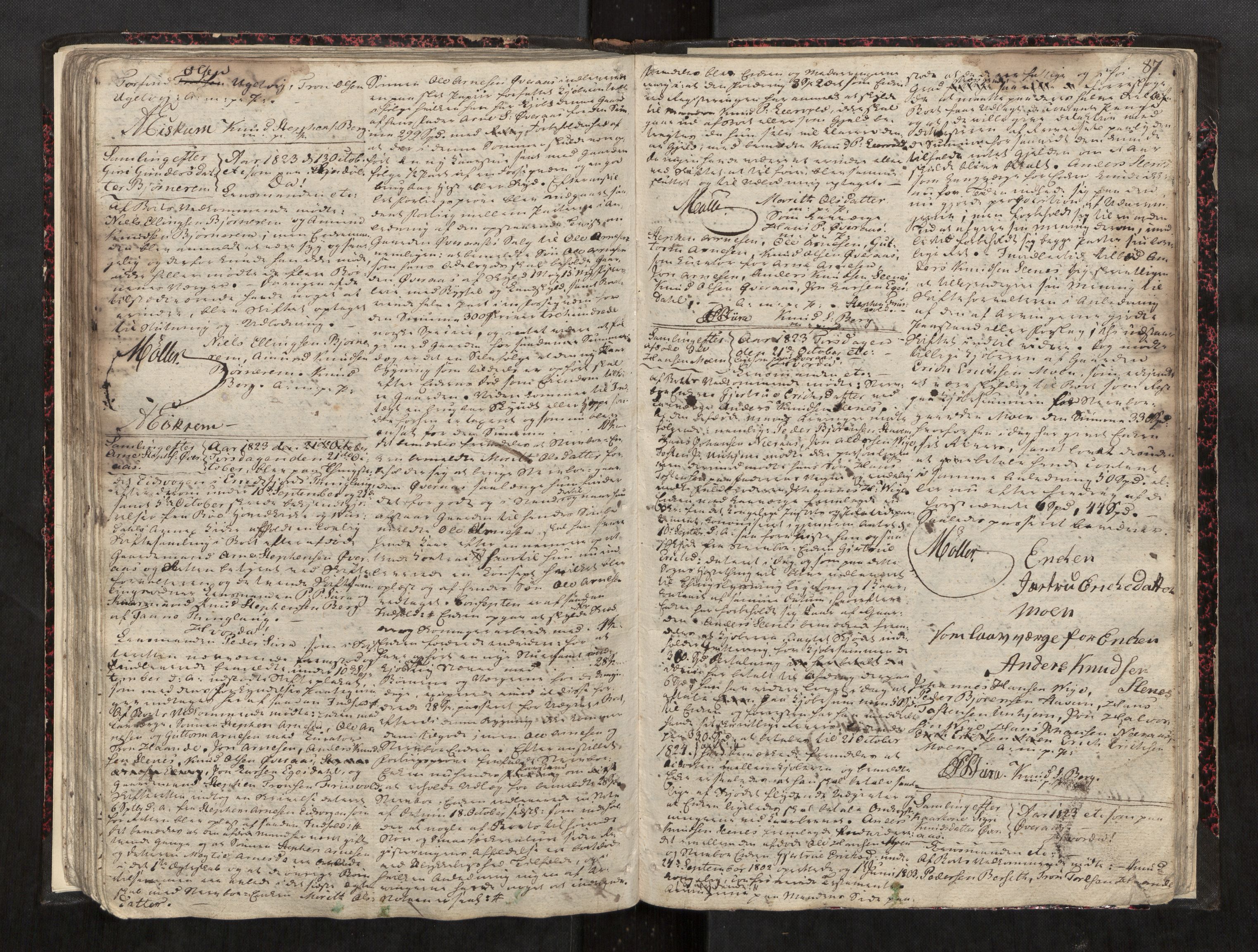 Romsdal sorenskriveri, AV/SAT-A-4149/1/3/3B/L0001: Skiftebehandlingsprotokoll, 1822-1825, s. 87
