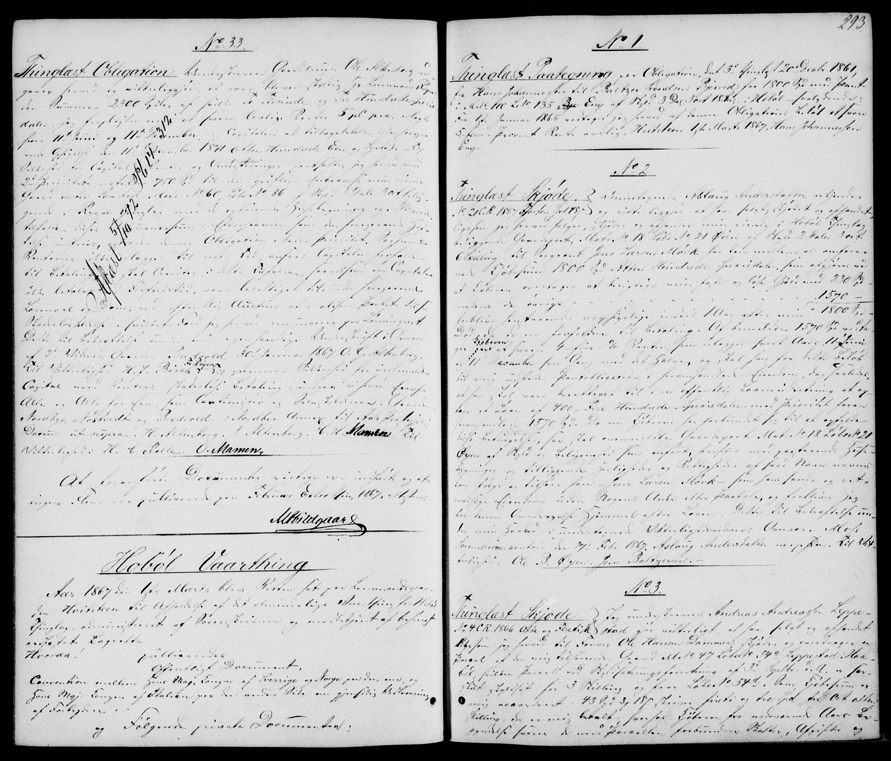 Moss sorenskriveri, SAO/A-10168: Pantebok nr. 13, 1863-1870, s. 293
