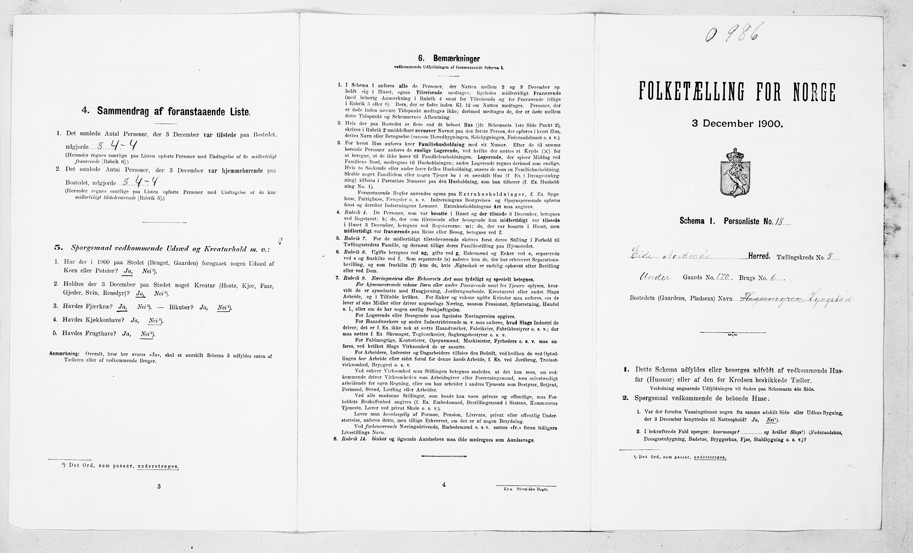 SAT, Folketelling 1900 for 1551 Eide herred, 1900, s. 401