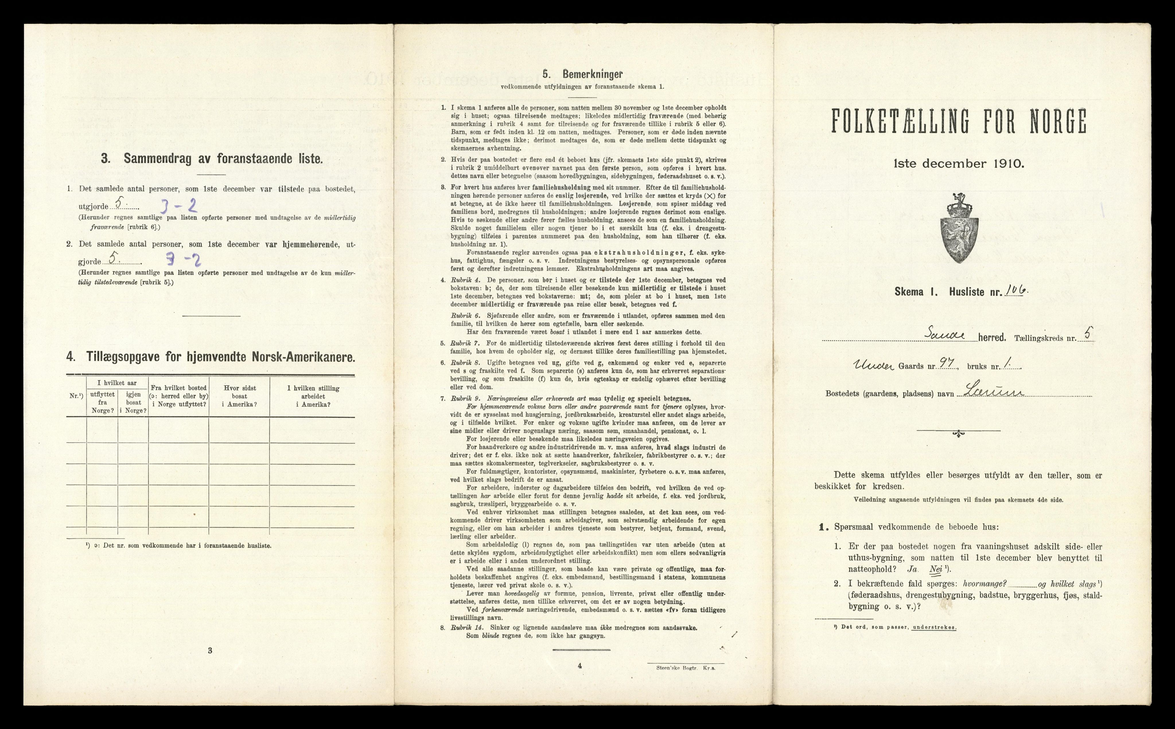 RA, Folketelling 1910 for 0713 Sande herred, 1910, s. 935