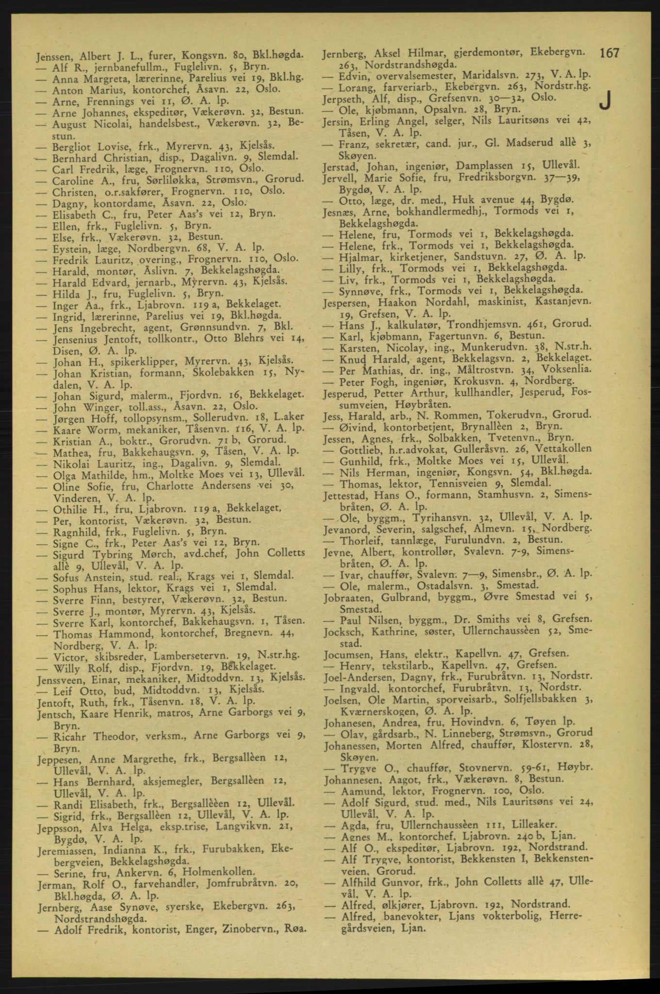 Aker adressebok/adressekalender, PUBL/001/A/006: Aker adressebok, 1937-1938, s. 167