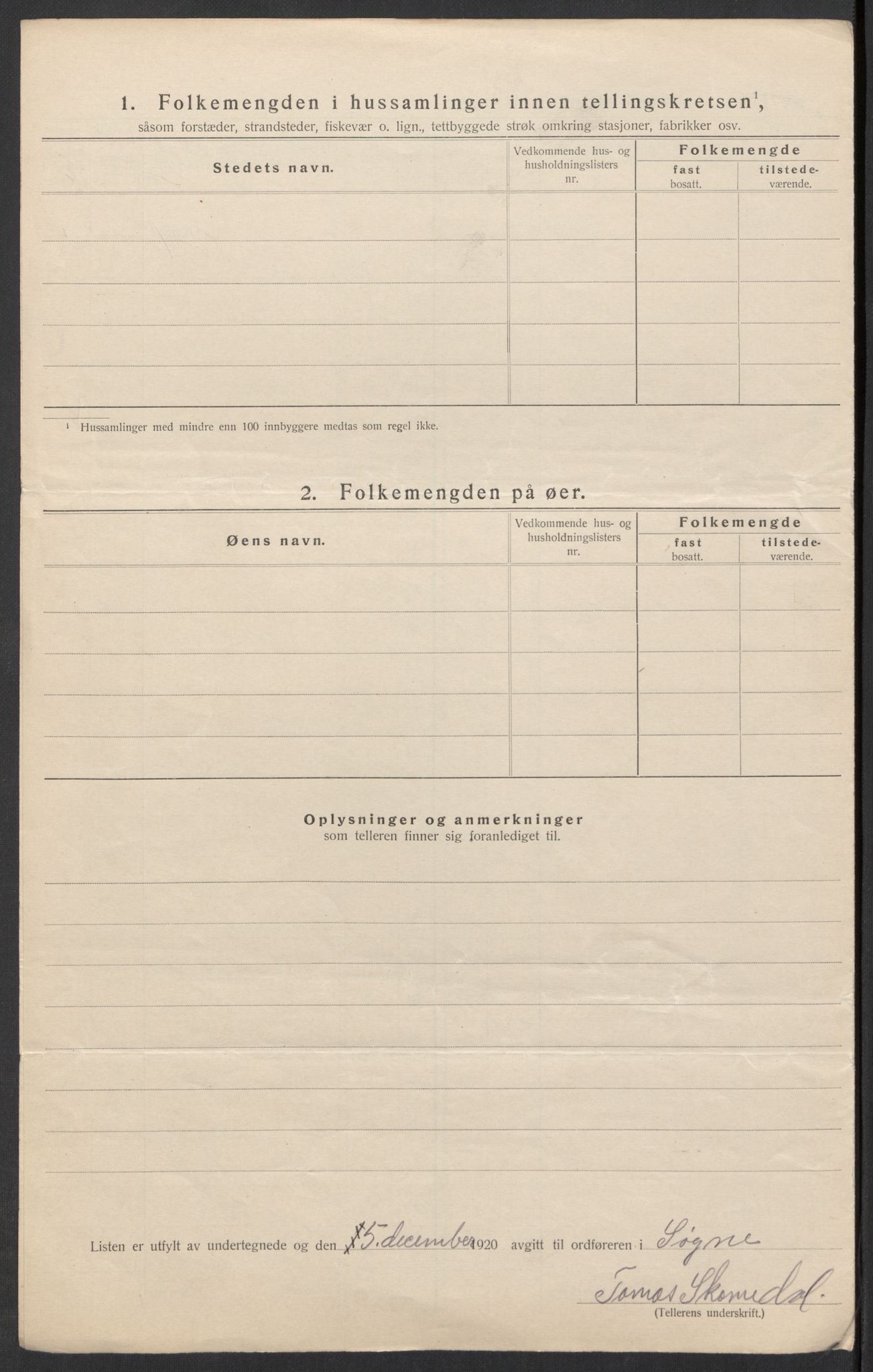 SAK, Folketelling 1920 for 1018 Søgne herred, 1920, s. 49