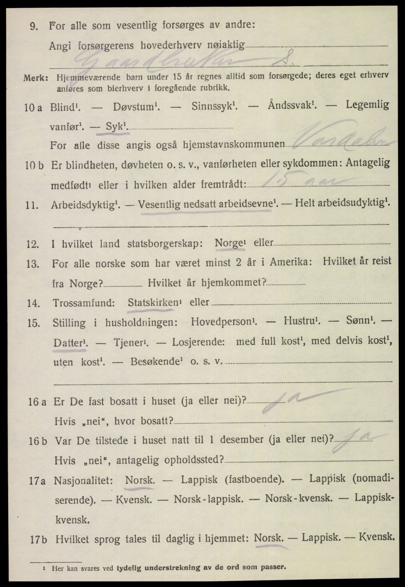 SAT, Folketelling 1920 for 1721 Verdal herred, 1920, s. 6854