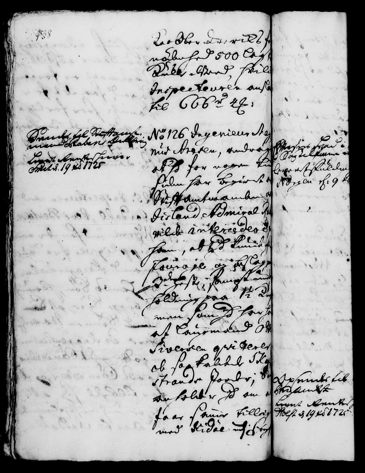 Rentekammeret, Kammerkanselliet, RA/EA-3111/G/Gh/Gha/L0008: Norsk ekstraktmemorialprotokoll (merket RK 53.53), 1725-1726, s. 138