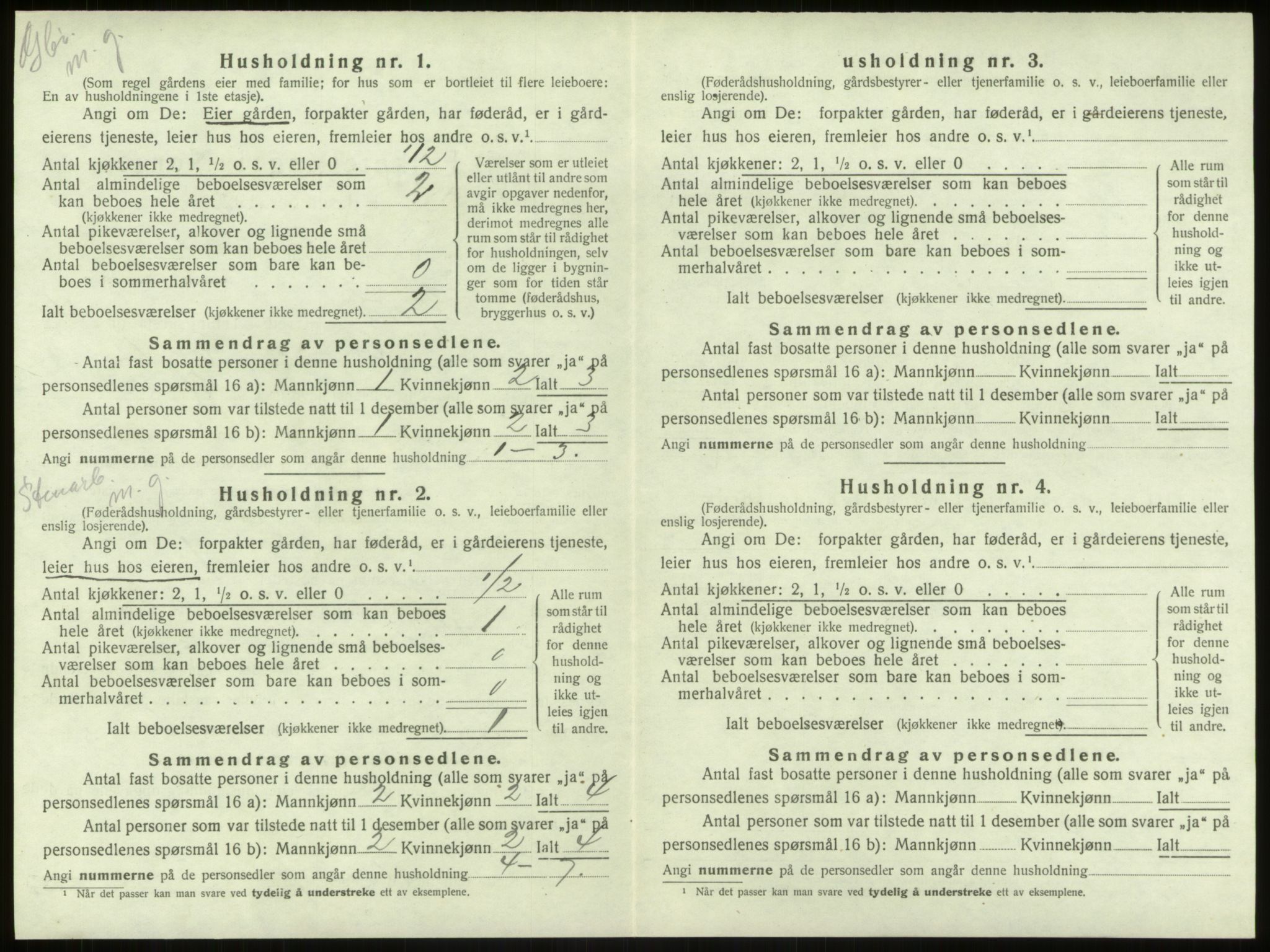 SAB, Folketelling 1920 for 1250 Haus herred, 1920, s. 305