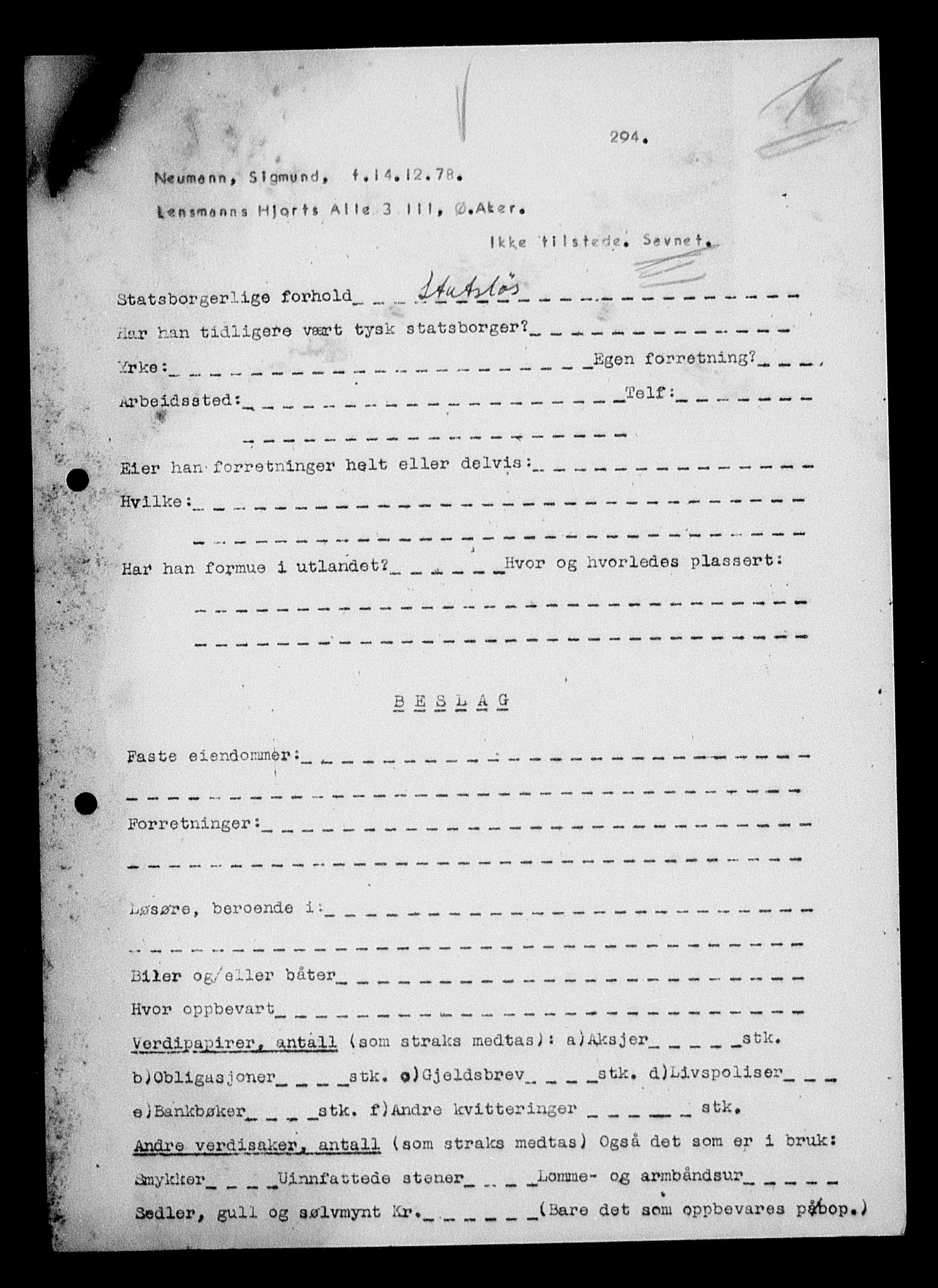 Justisdepartementet, Tilbakeføringskontoret for inndratte formuer, AV/RA-S-1564/H/Hc/Hcc/L0967: --, 1945-1947, s. 311