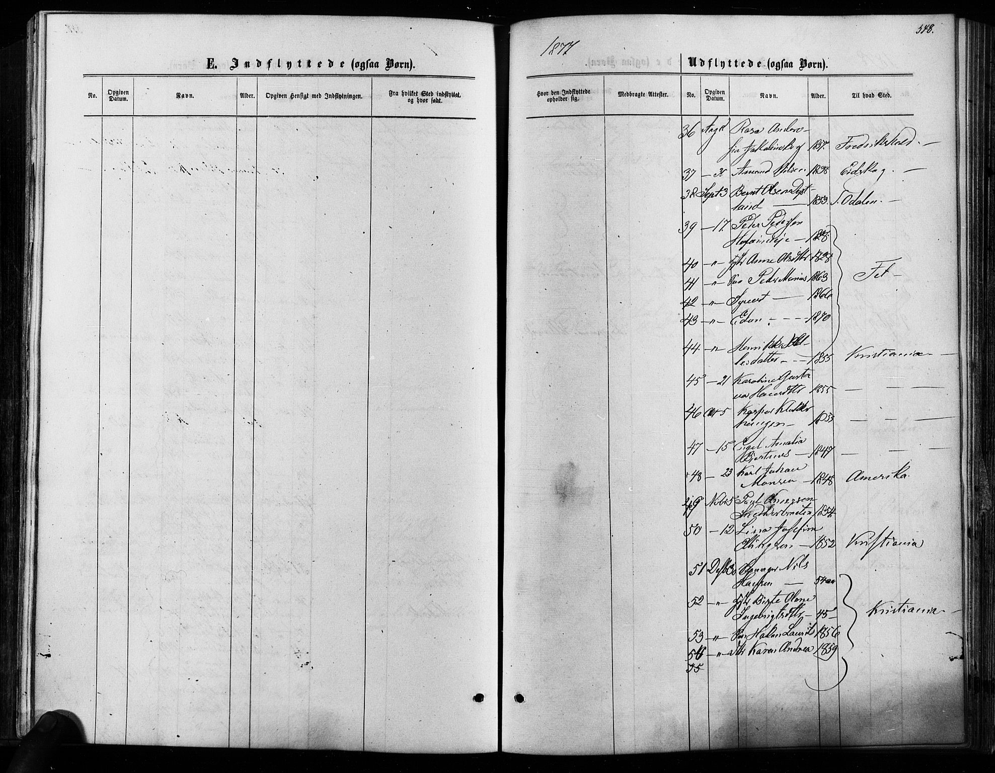 Nes prestekontor Kirkebøker, SAO/A-10410/F/Fa/L0009: Ministerialbok nr. I 9, 1875-1882, s. 548