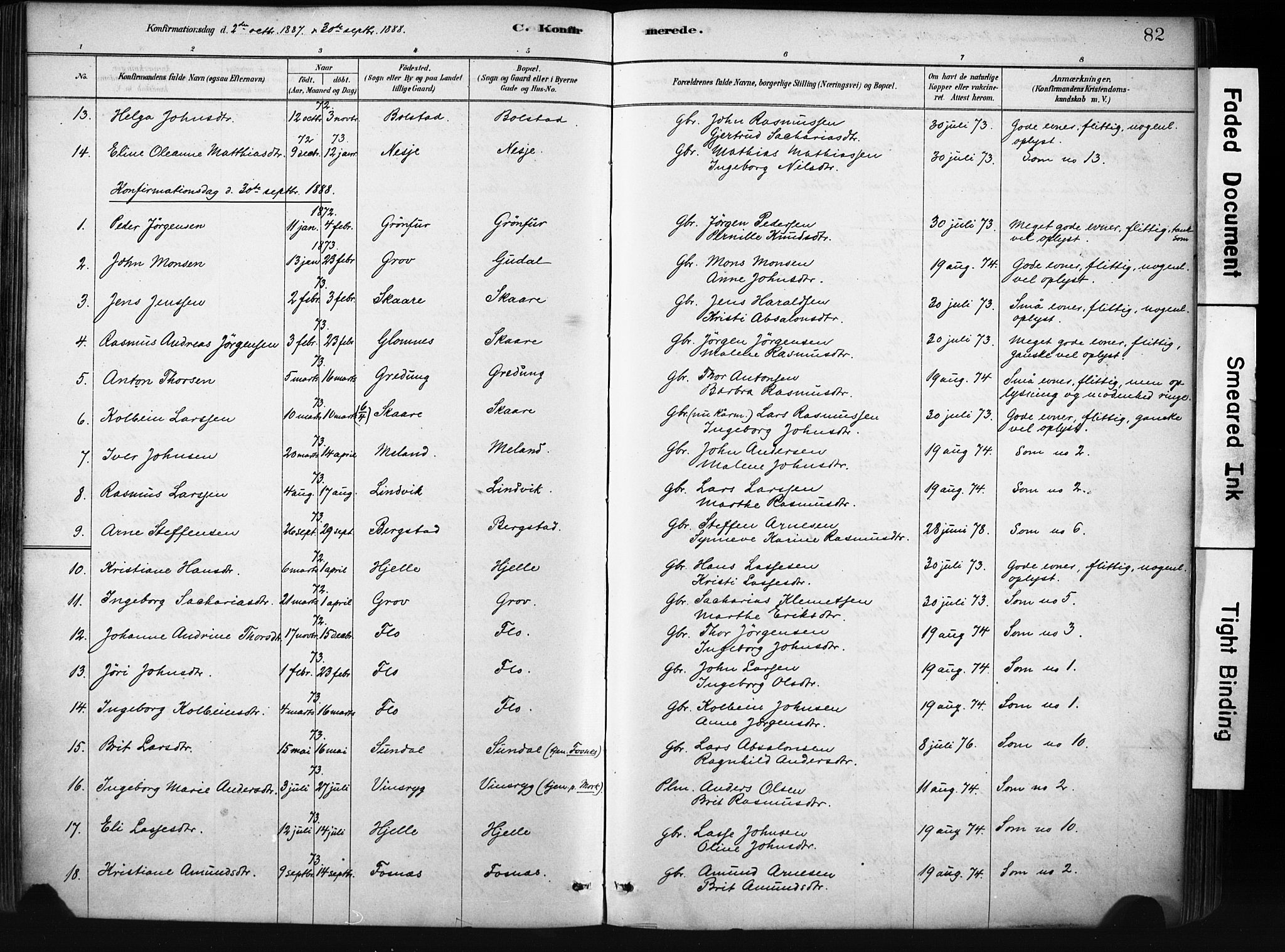 Stryn Sokneprestembete, AV/SAB-A-82501: Ministerialbok nr. D 1, 1878-1907, s. 82