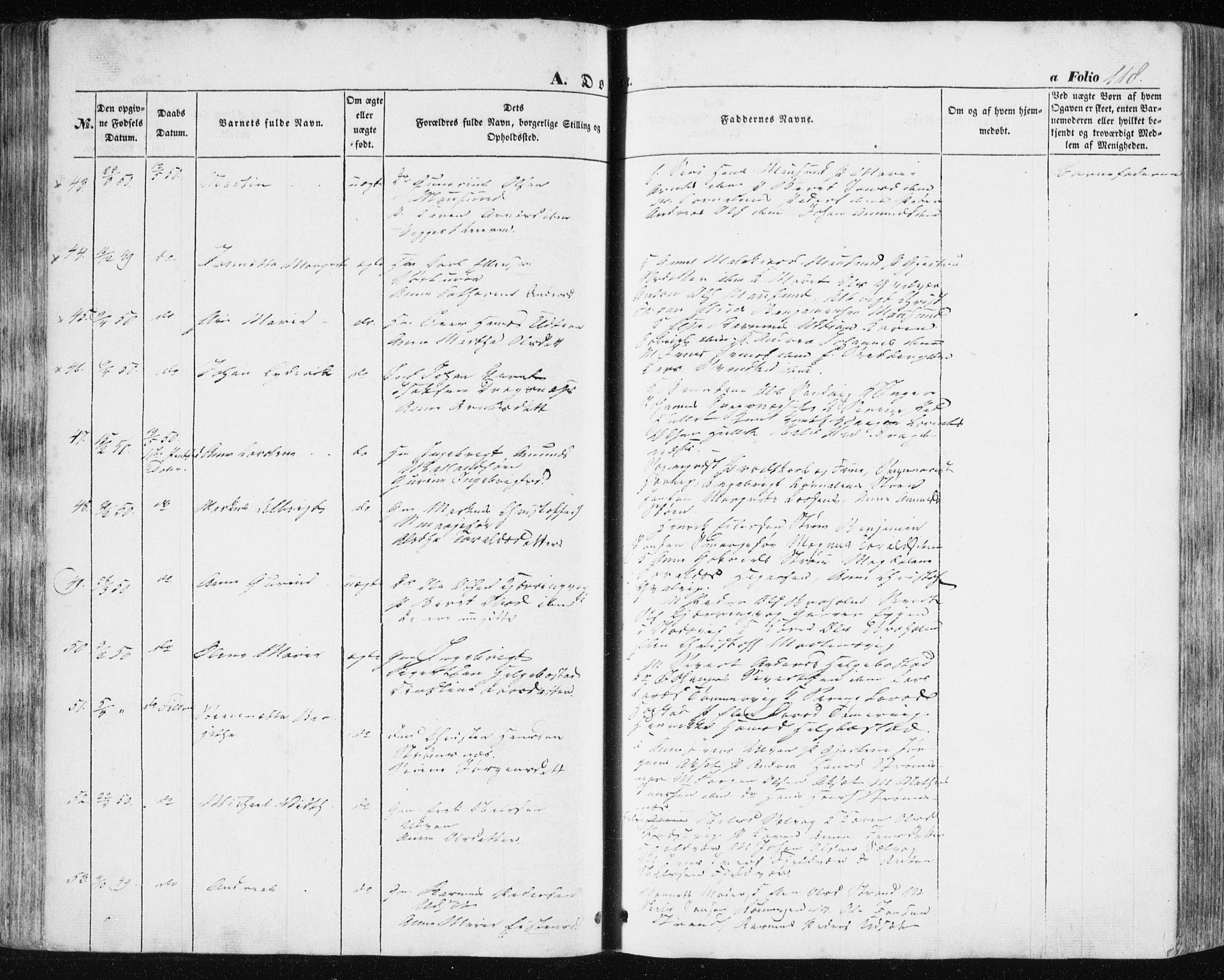 Ministerialprotokoller, klokkerbøker og fødselsregistre - Sør-Trøndelag, SAT/A-1456/634/L0529: Ministerialbok nr. 634A05, 1843-1851, s. 118
