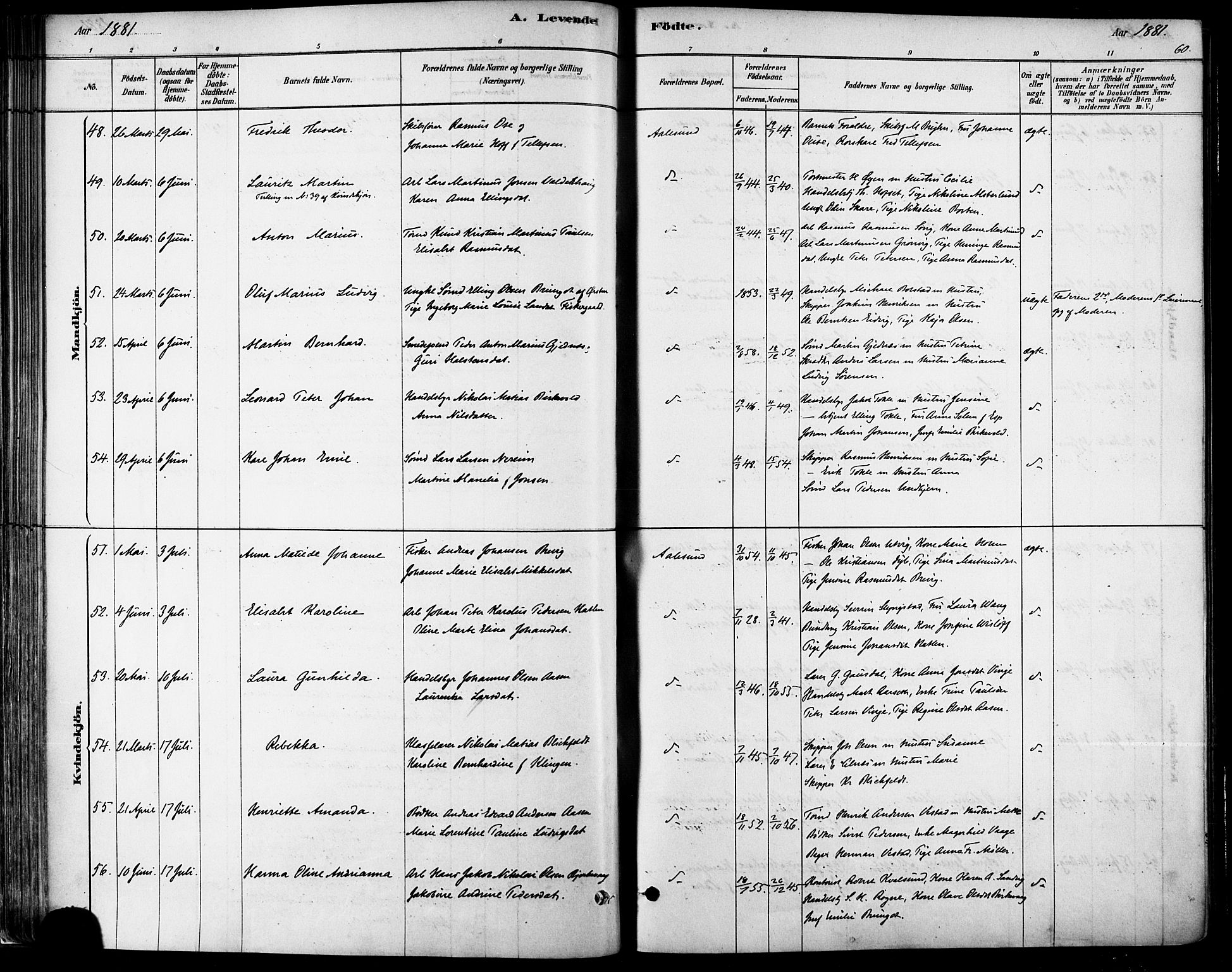 Ministerialprotokoller, klokkerbøker og fødselsregistre - Møre og Romsdal, AV/SAT-A-1454/529/L0454: Ministerialbok nr. 529A04, 1878-1885, s. 60