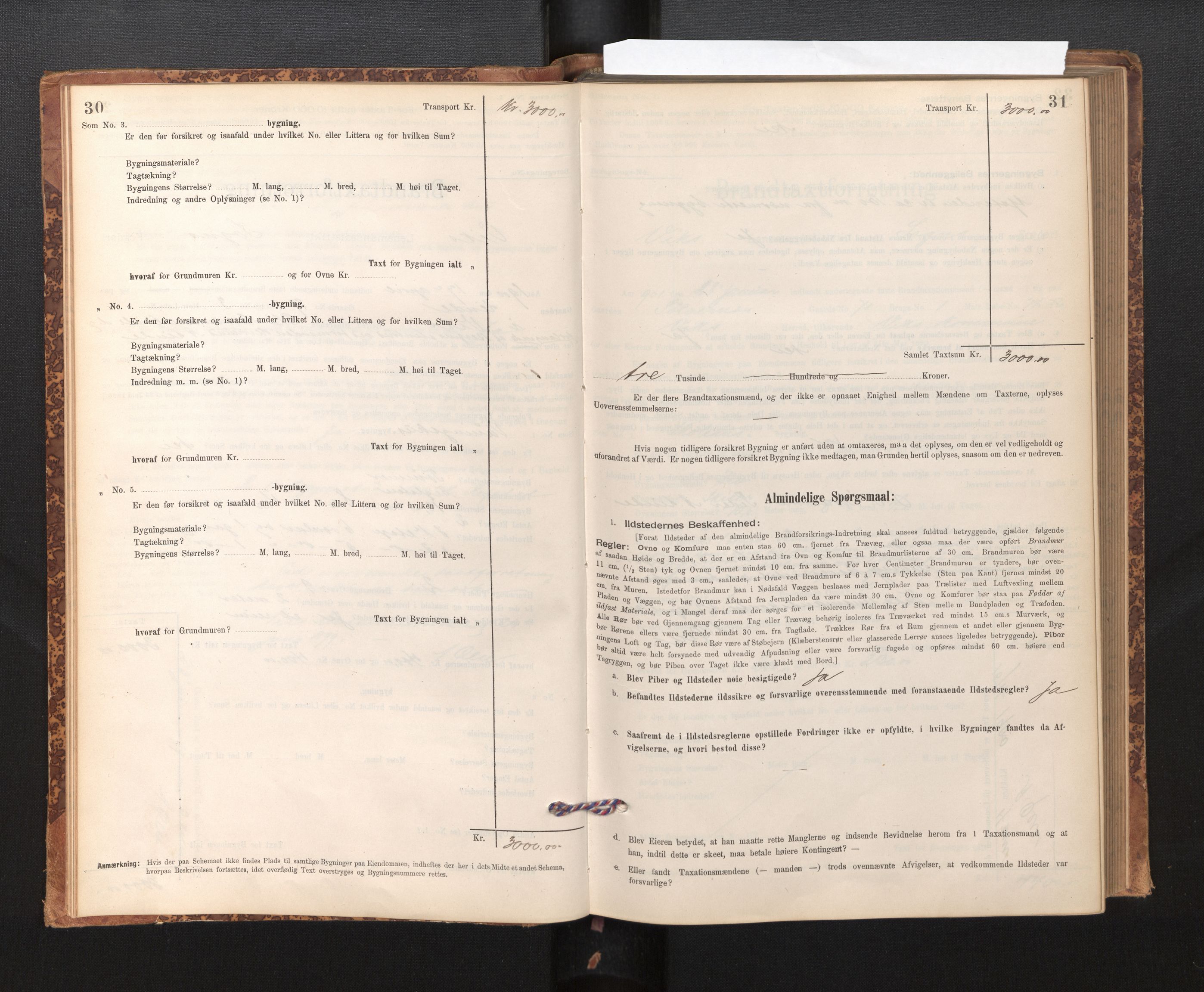 Lensmannen i Vik, SAB/A-30301/0012/L0006: Branntakstprotokoll, skjematakst, 1896-1949, s. 30-31