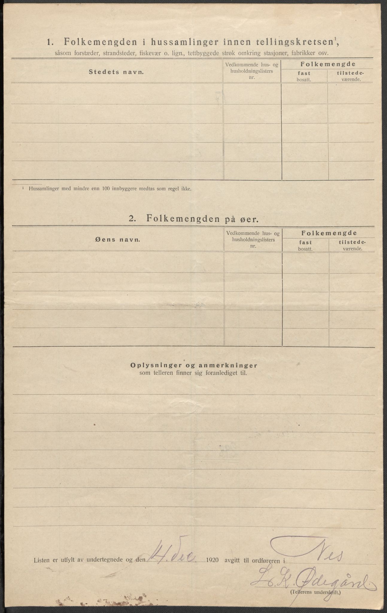 SAKO, Folketelling 1920 for 0616 Nes herred, 1920, s. 20