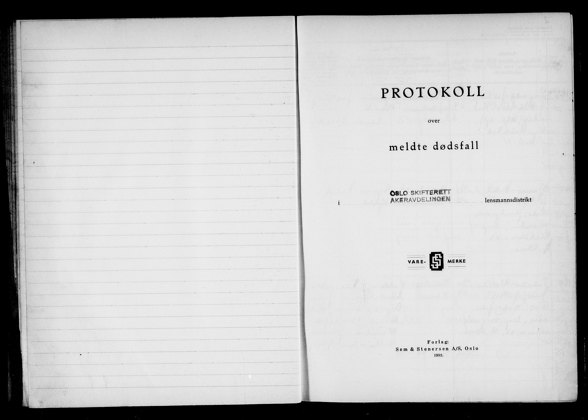 Oslo skifterett, AV/SAO-A-10383/G/Ga/Gad/L0011: Dødsfallsprotokoll - avd. III, 1954