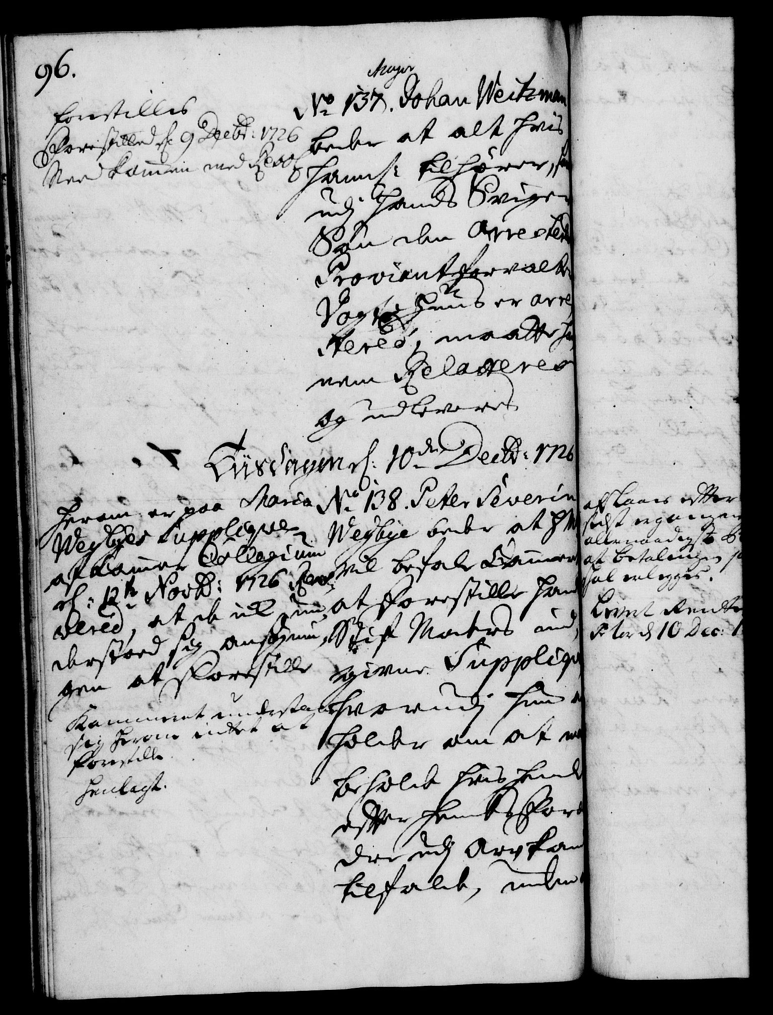 Rentekammeret, Kammerkanselliet, RA/EA-3111/G/Gh/Gha/L0009: Norsk ekstraktmemorialprotokoll (merket RK 53.54), 1726-1728, s. 96