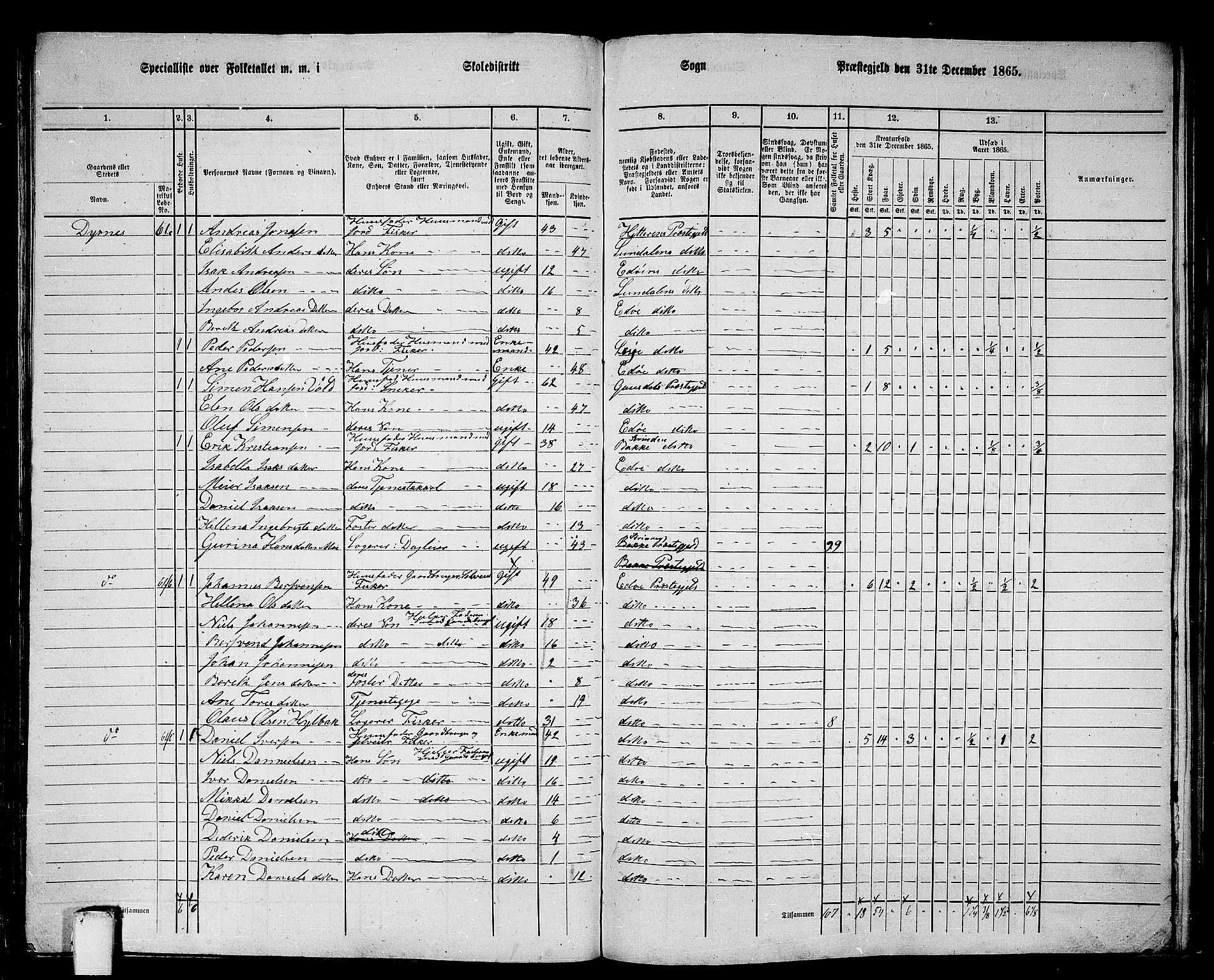 RA, Folketelling 1865 for 1573P Edøy prestegjeld, 1865, s. 124