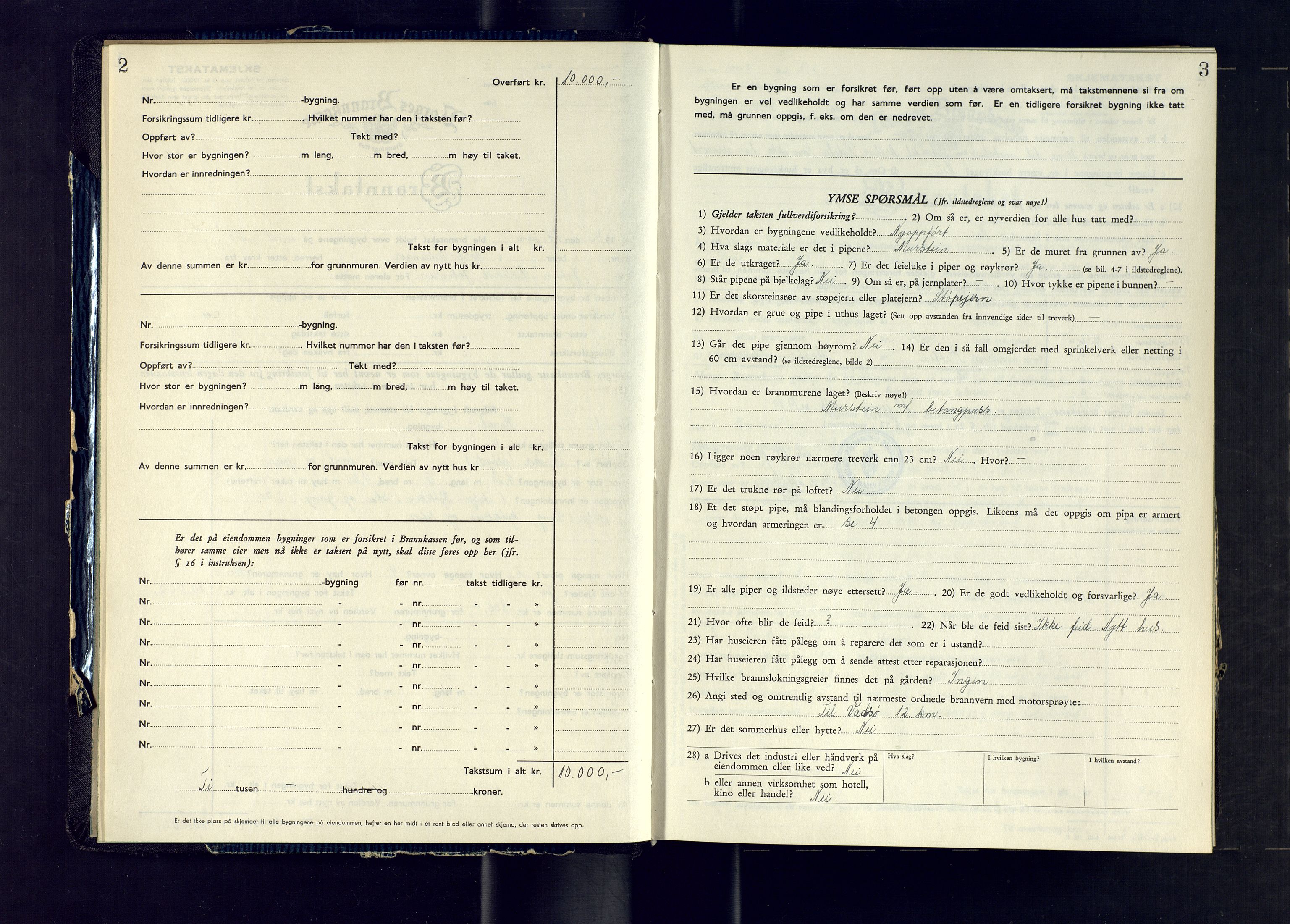 Nord-Varanger (Vadsø) lensmannskontor, AV/SATØ-S-1166/1/Fp/Fpb/L0202: Branntakstprotokoller, 1946-1955, s. 2-3