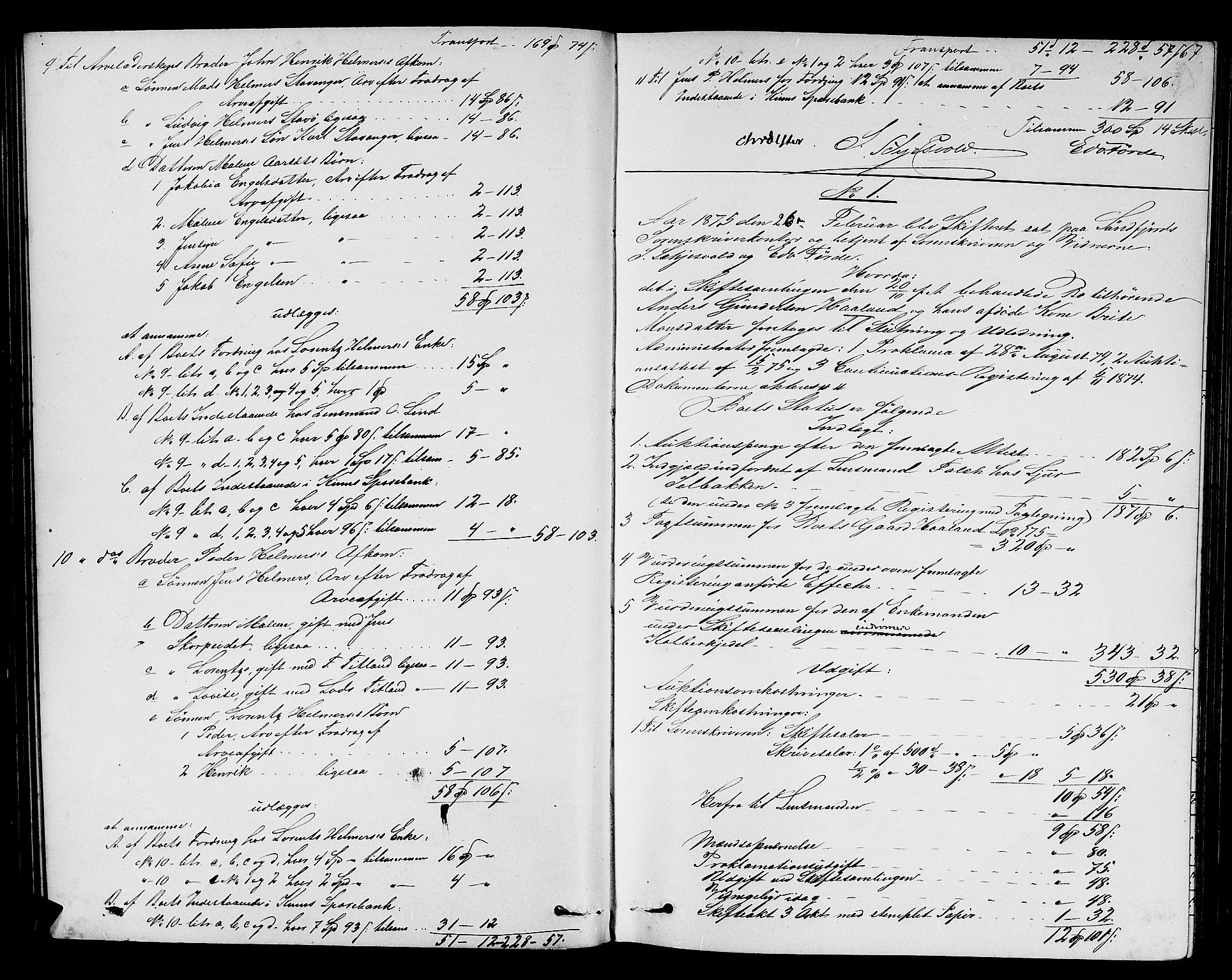 Sunnfjord tingrett, AV/SAB-A-3201/1/H/Hd/L0005: Skifteutlodningsprotokoll, 1874-1881, s. 66b-67a