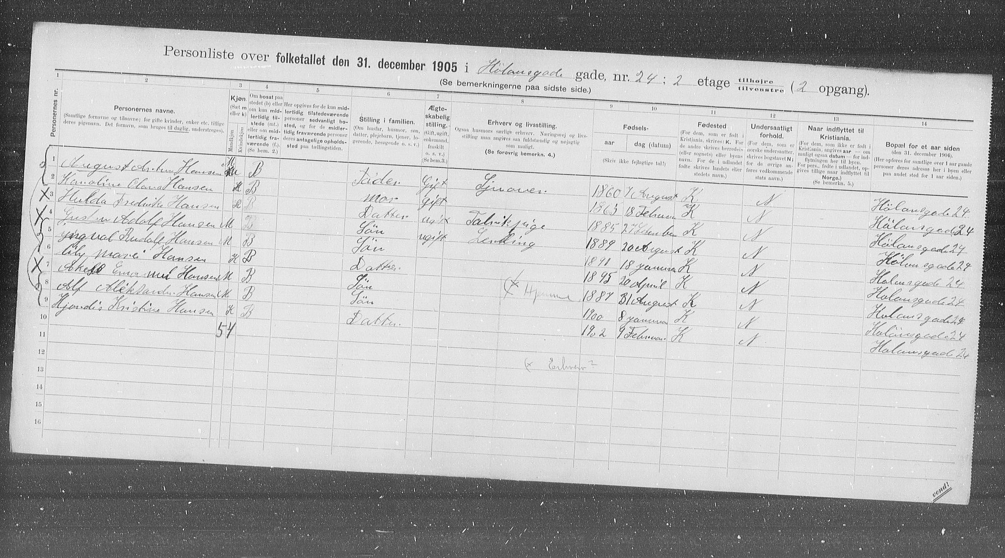 OBA, Kommunal folketelling 31.12.1905 for Kristiania kjøpstad, 1905, s. 22403