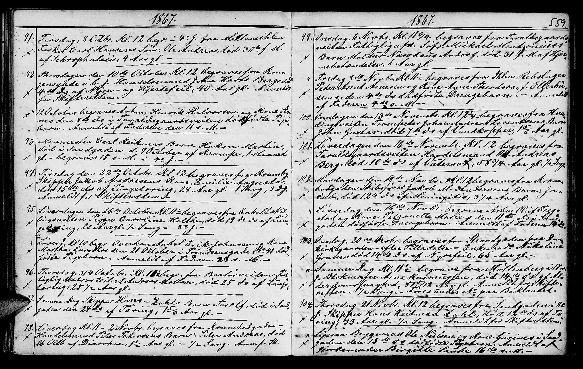 Ministerialprotokoller, klokkerbøker og fødselsregistre - Sør-Trøndelag, SAT/A-1456/602/L0140: Klokkerbok nr. 602C08, 1864-1872, s. 558-559