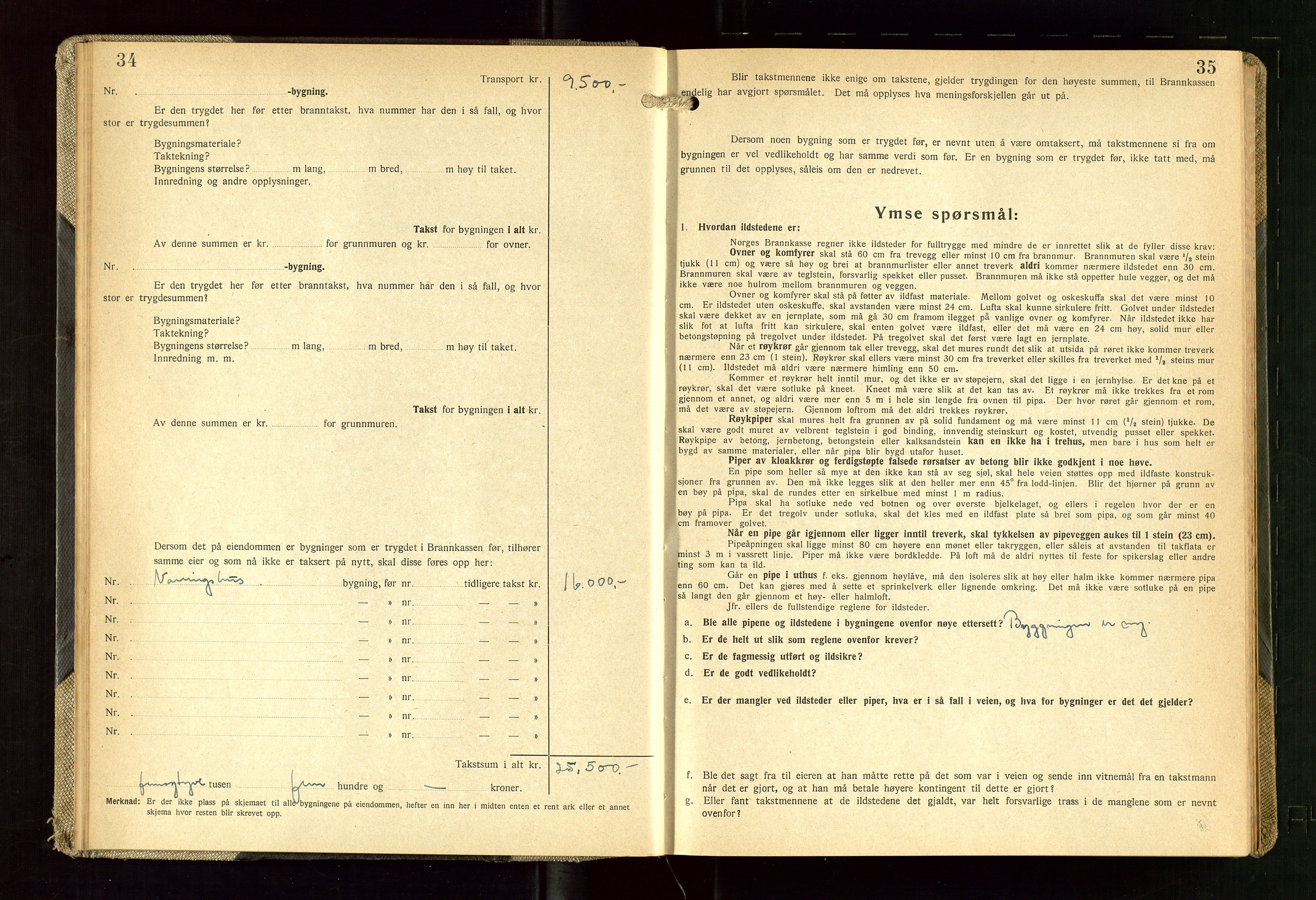 Skudenes lensmannskontor, SAST/A-100444/Gob/L0003: "Brandtakstprotokoll", 1942-1954, s. 34-35