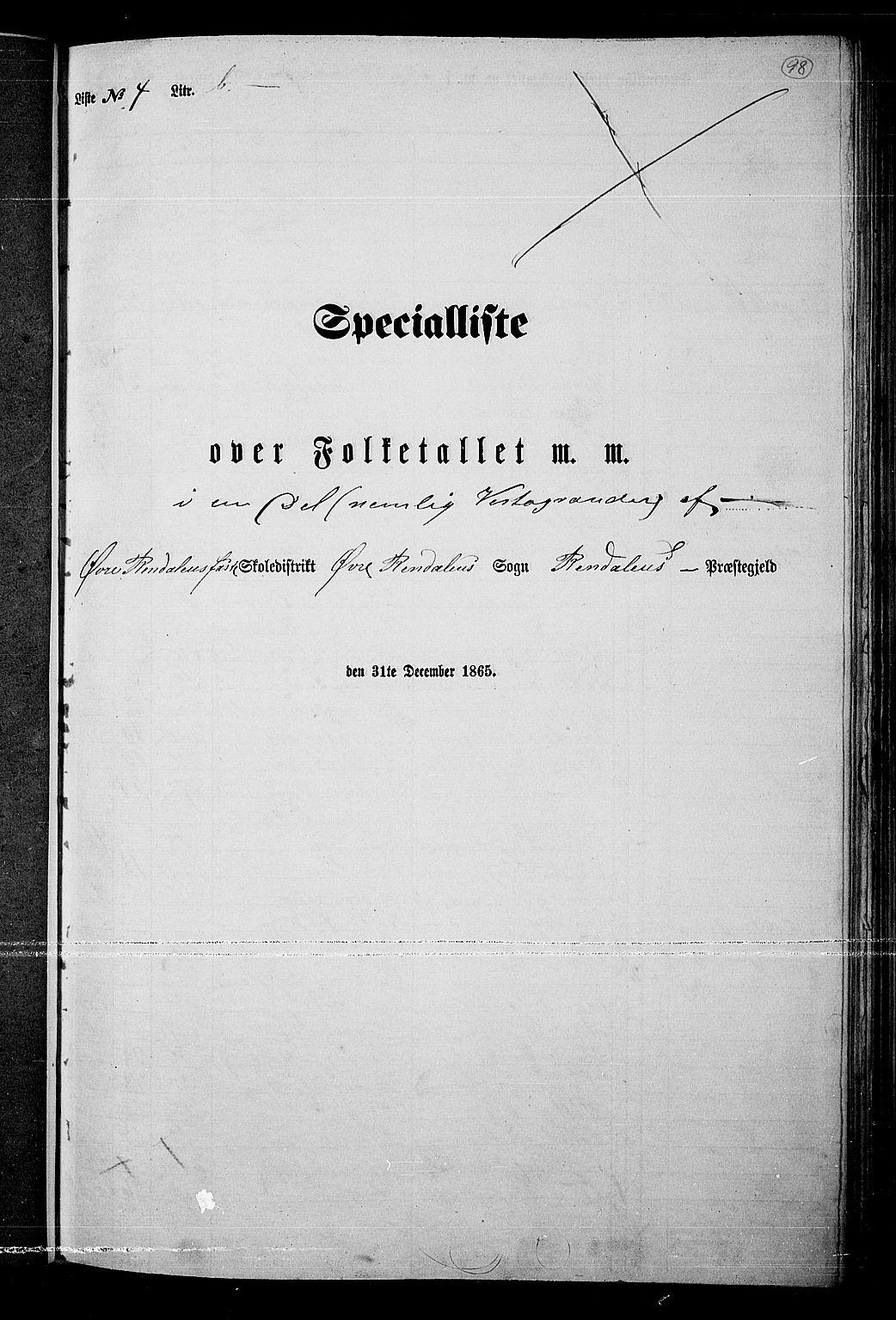 RA, Folketelling 1865 for 0432P Rendalen prestegjeld, 1865, s. 83