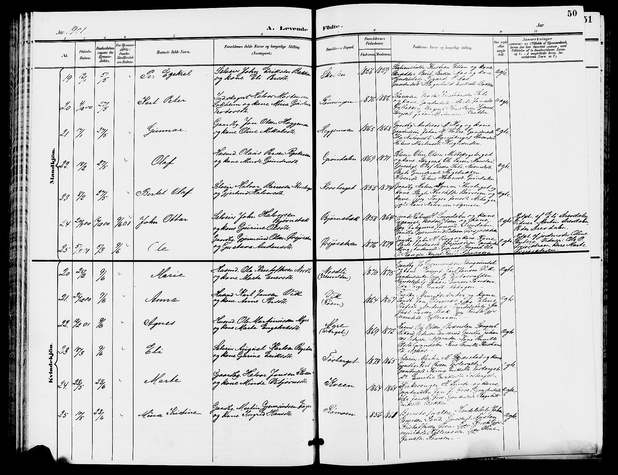 Trysil prestekontor, AV/SAH-PREST-046/H/Ha/Hab/L0006: Klokkerbok nr. 6, 1896-1912, s. 50