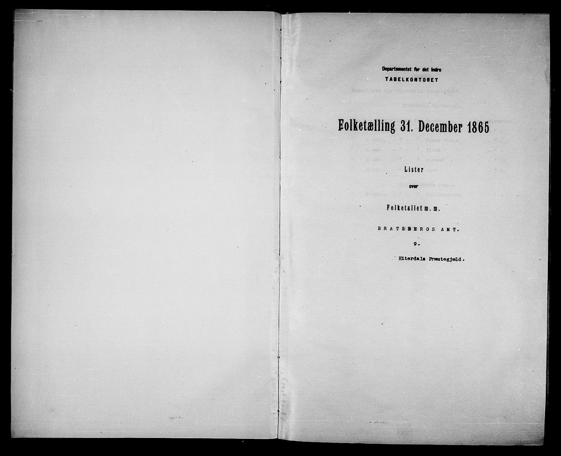 RA, Folketelling 1865 for 0823P Heddal prestegjeld, 1865, s. 3